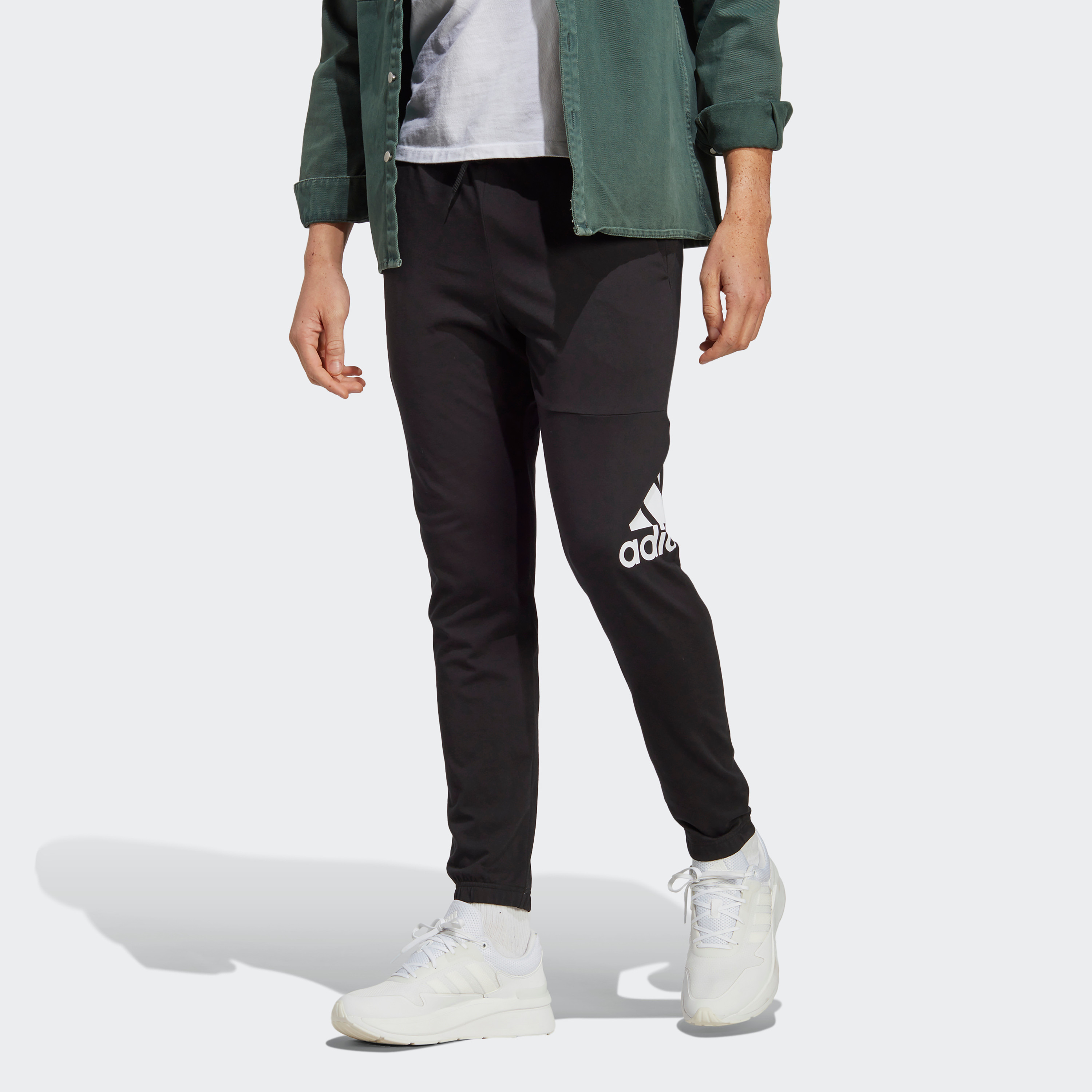 Adidas Men Essentials Single Jersey Tapered Badge of Sport Joggers | OE-sports-men-clothing-bottoms-image-1