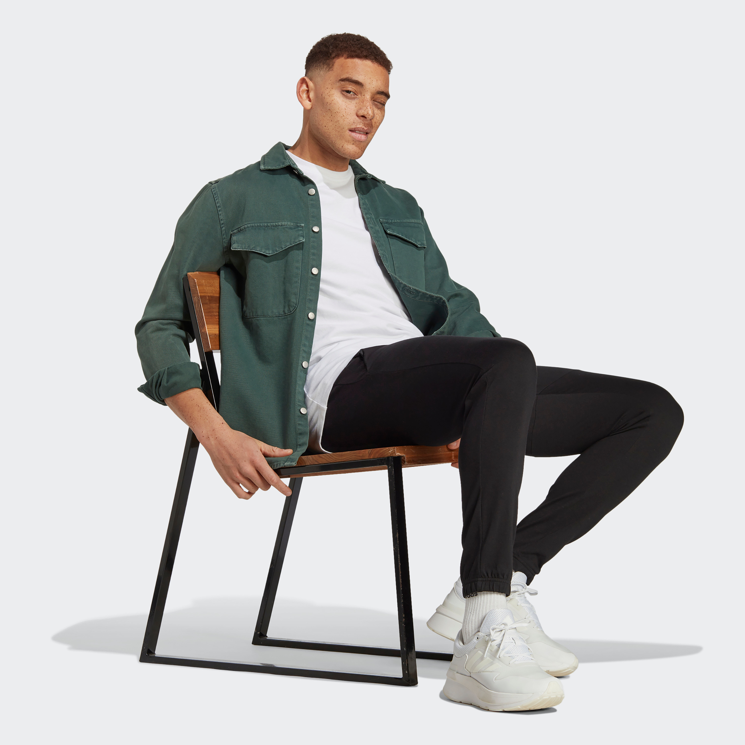 Adidas Men Essentials Single Jersey Tapered Badge of Sport Joggers | OE-sports-men-clothing-bottoms-image-2