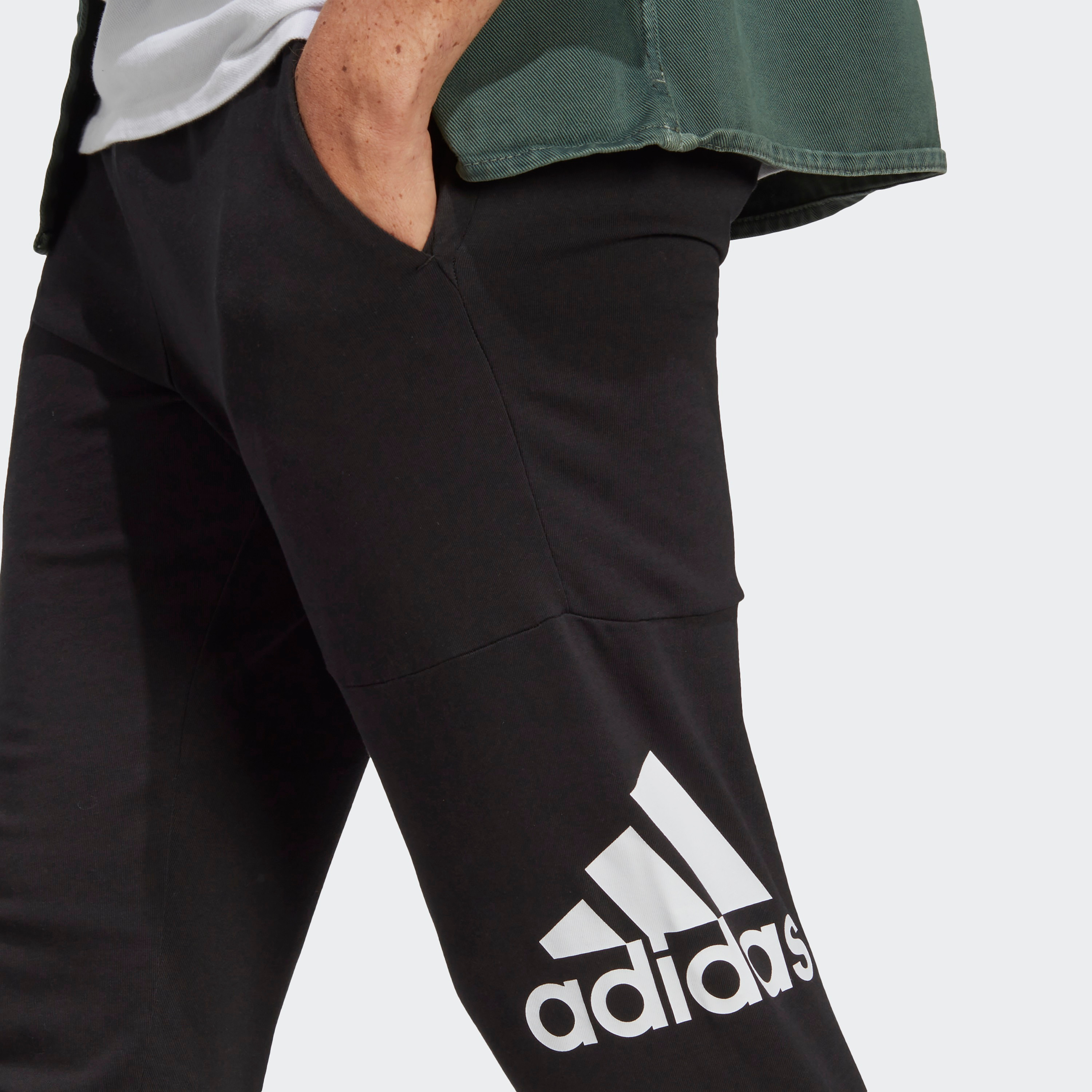 Adidas Men Essentials Single Jersey Tapered Badge of Sport Joggers | OE-sports-men-clothing-bottoms-image-3
