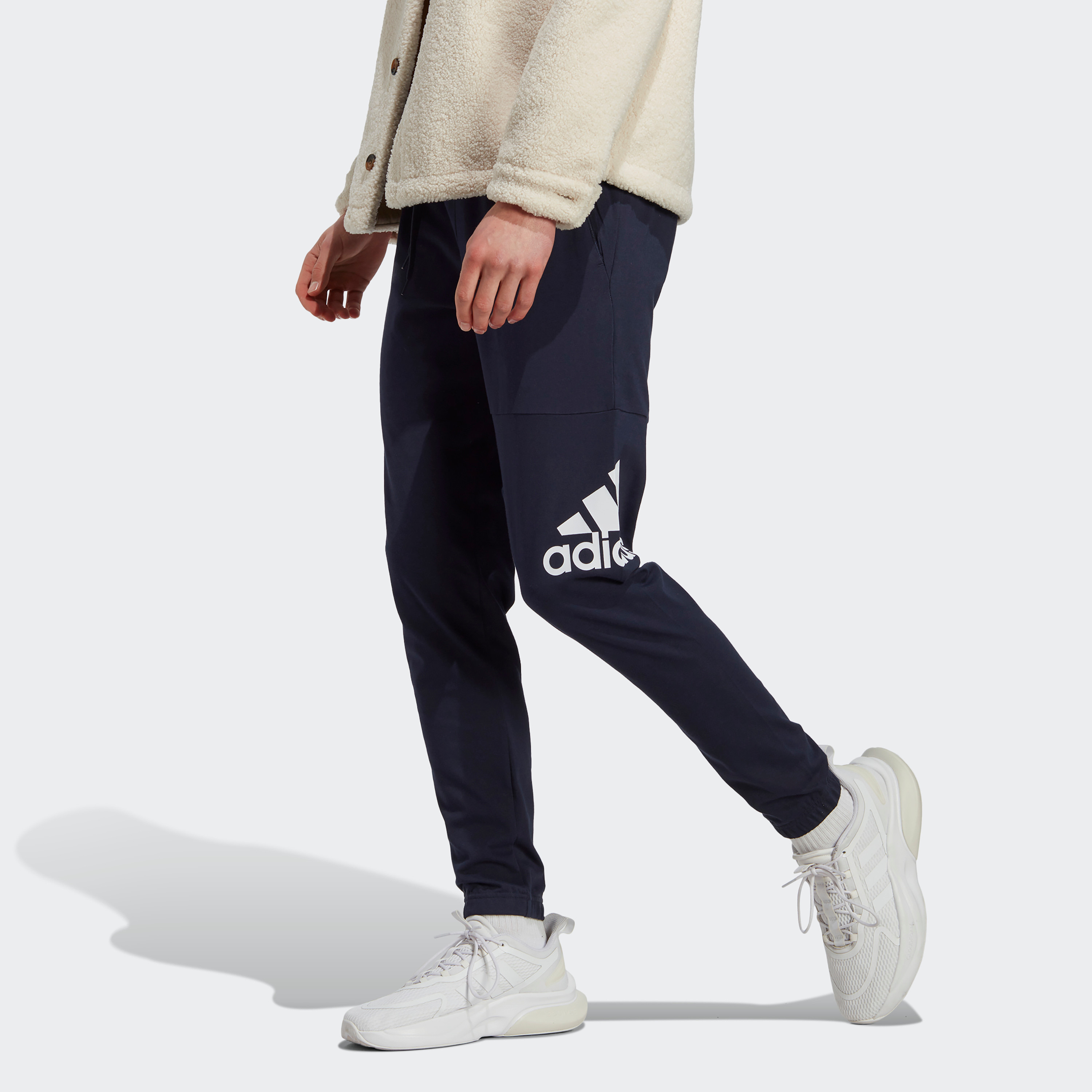 Adidas Men Essentials Single Jersey Tapered Badge of Sport Joggers | OE-sports-men-clothing-bottoms-image-5