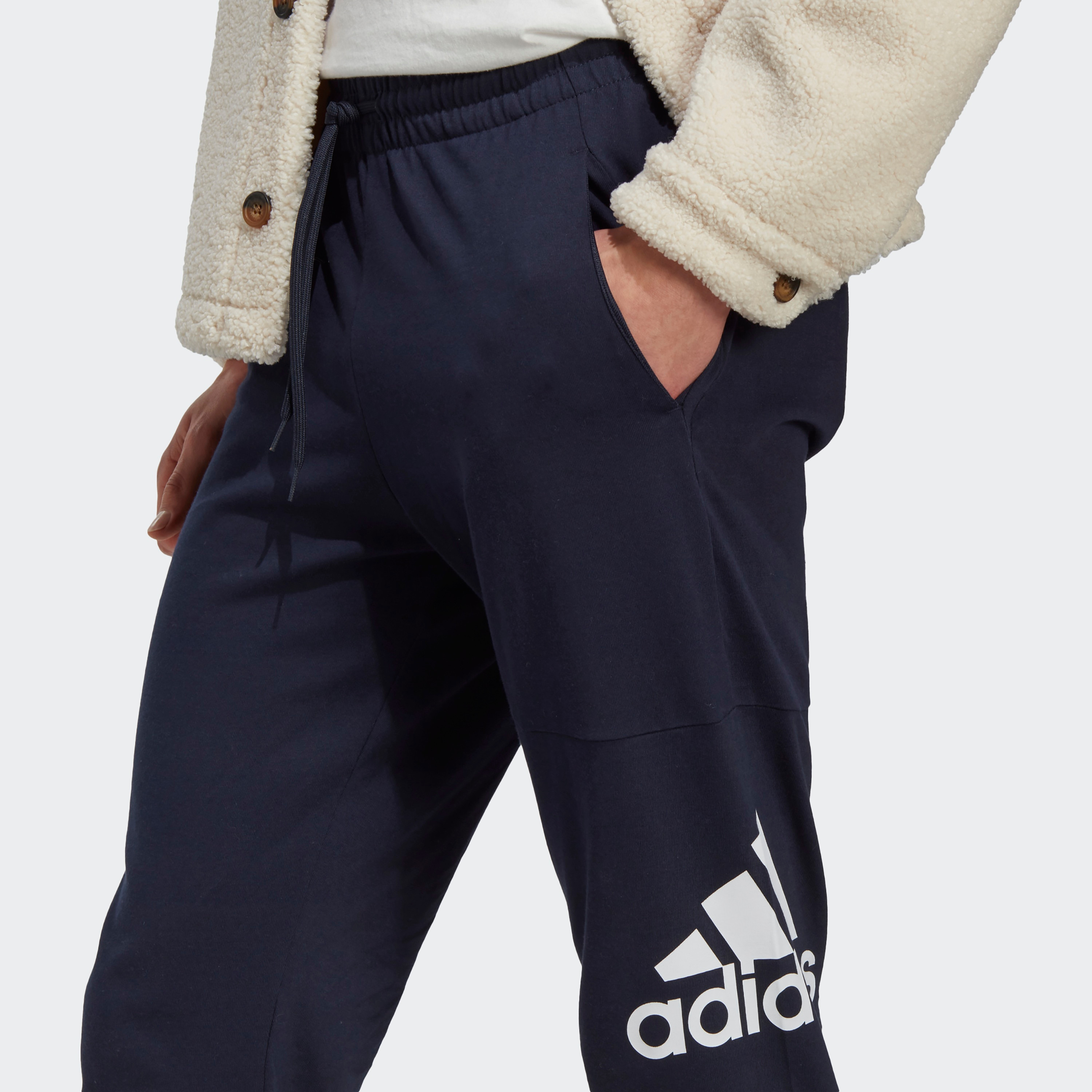 Adidas Men Essentials Single Jersey Tapered Badge of Sport Joggers | OE-sports-men-clothing-bottoms-image-7