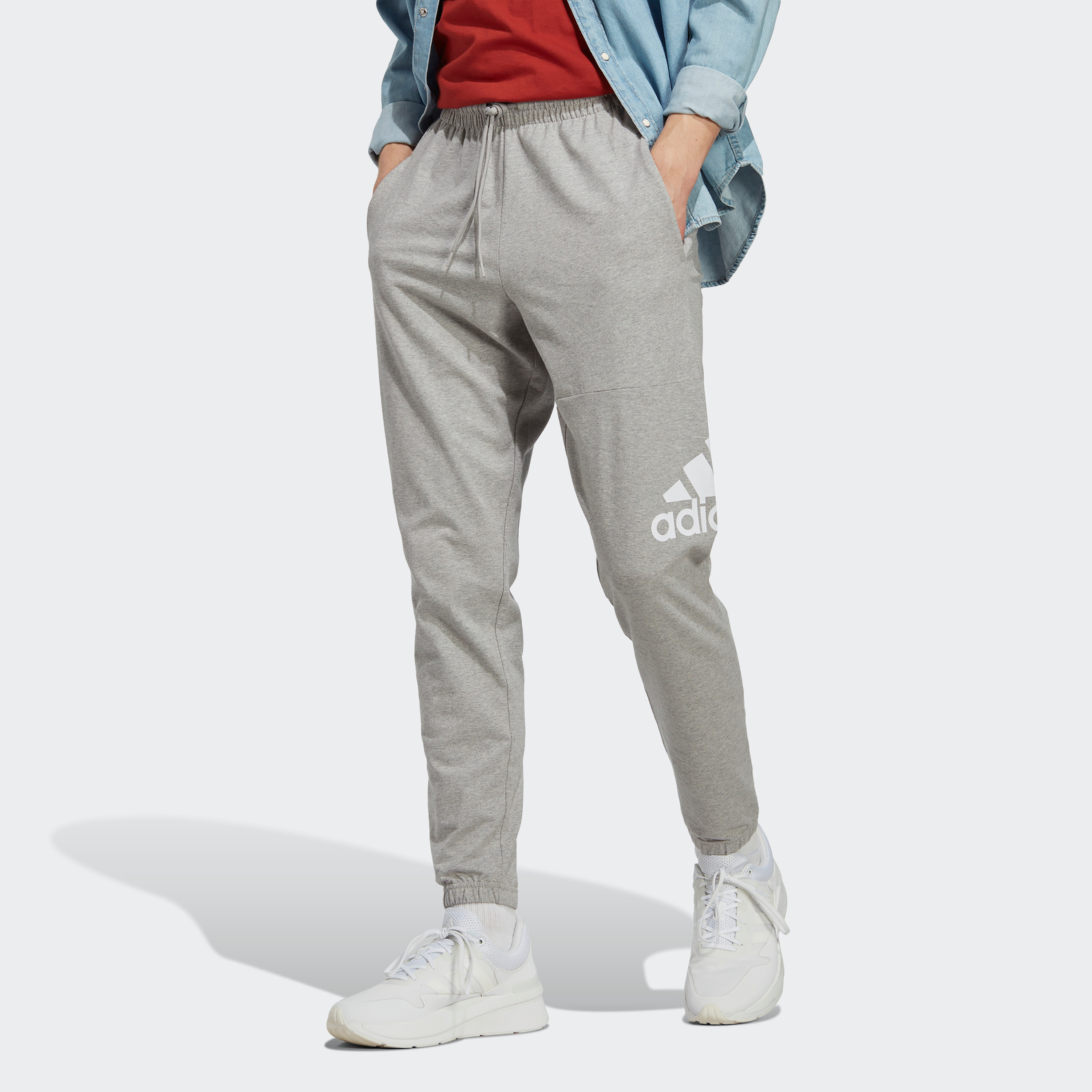 Adidas Men Essentials Single Jersey Tapered Badge of Sport Joggers | OE-sports-men-clothing-bottoms-image-9