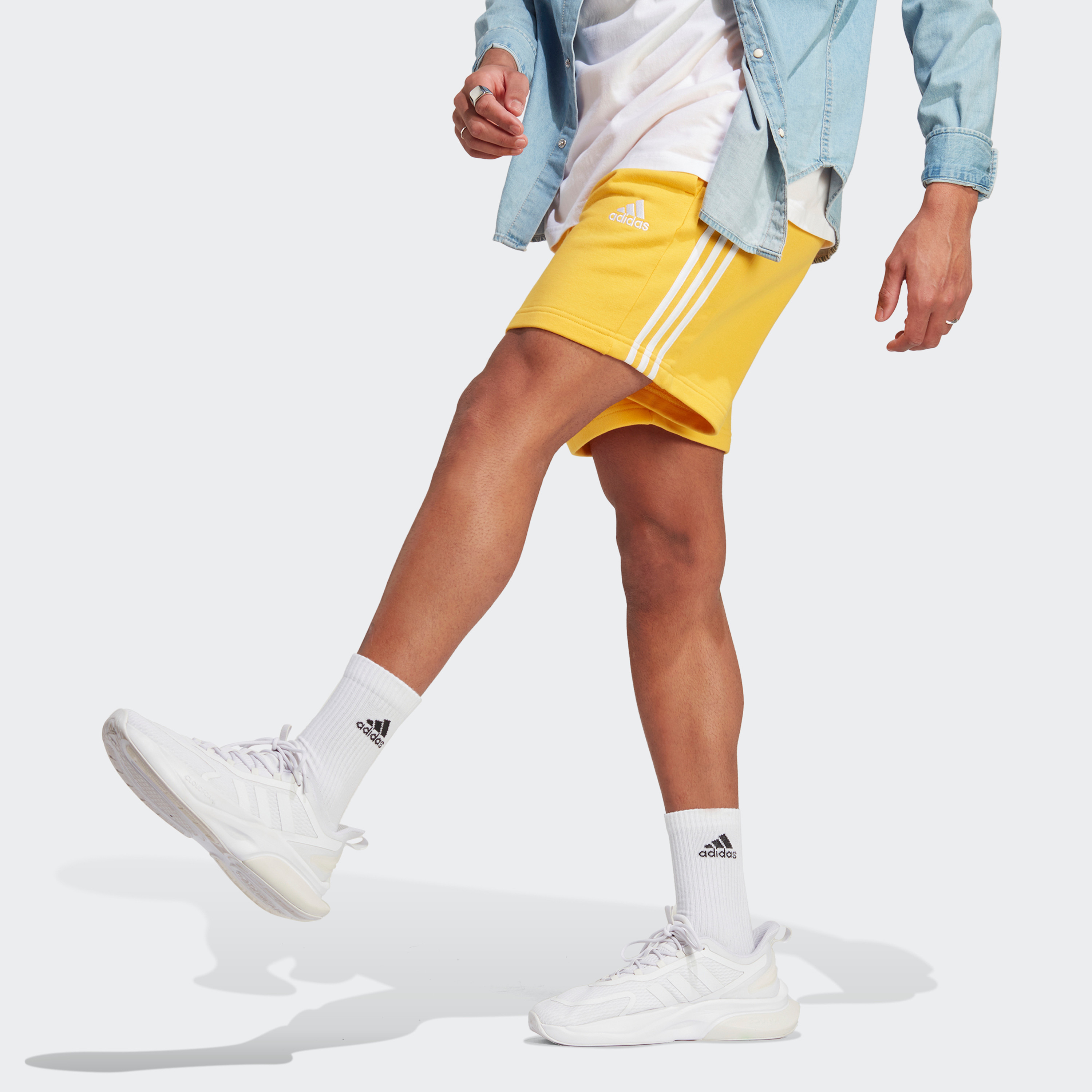 Yellow adidas best sale shorts mens