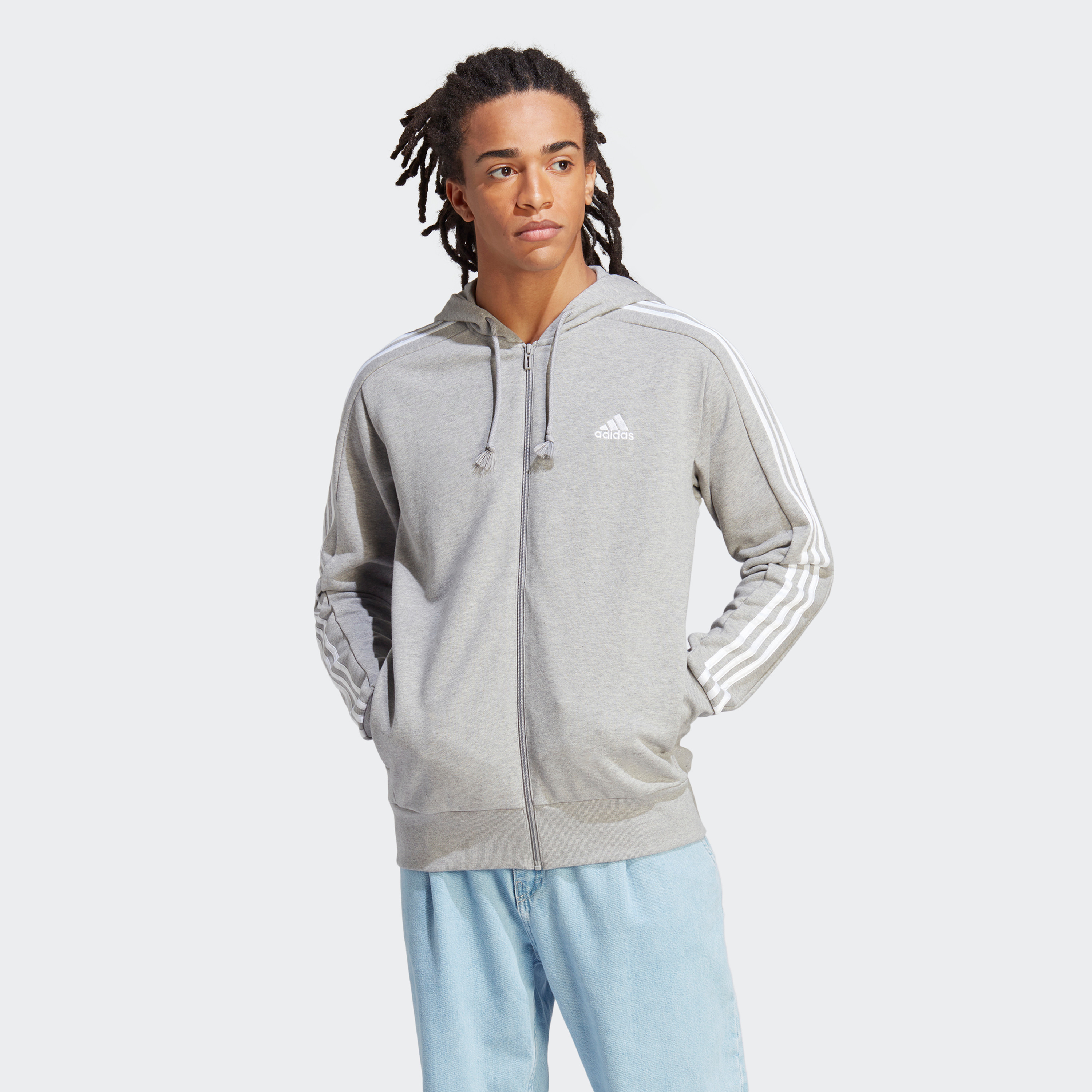 Adidas men's essential fleece zip outlet hoodie