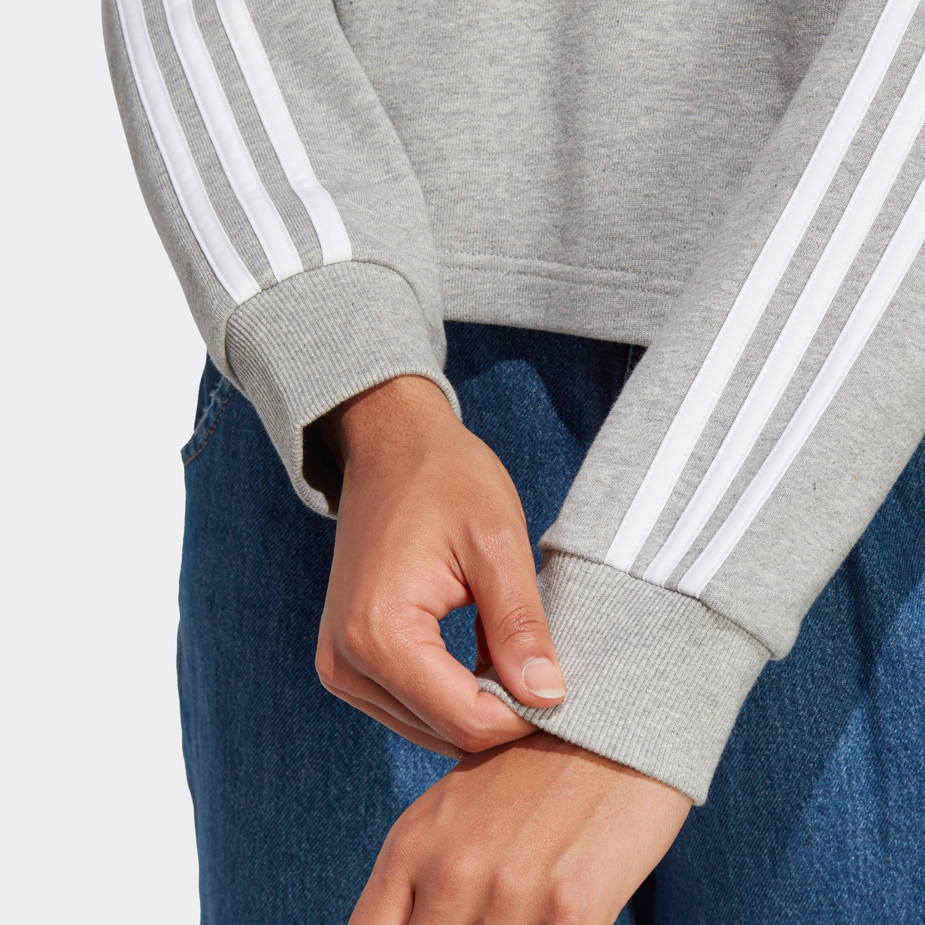  هودي فرينش تيري بي ال اتش دي بشعار للرجال من اديداس مزين بثلاثة أشرطة-sports-women-clothing-hoodiesandsweatshirts-image-5