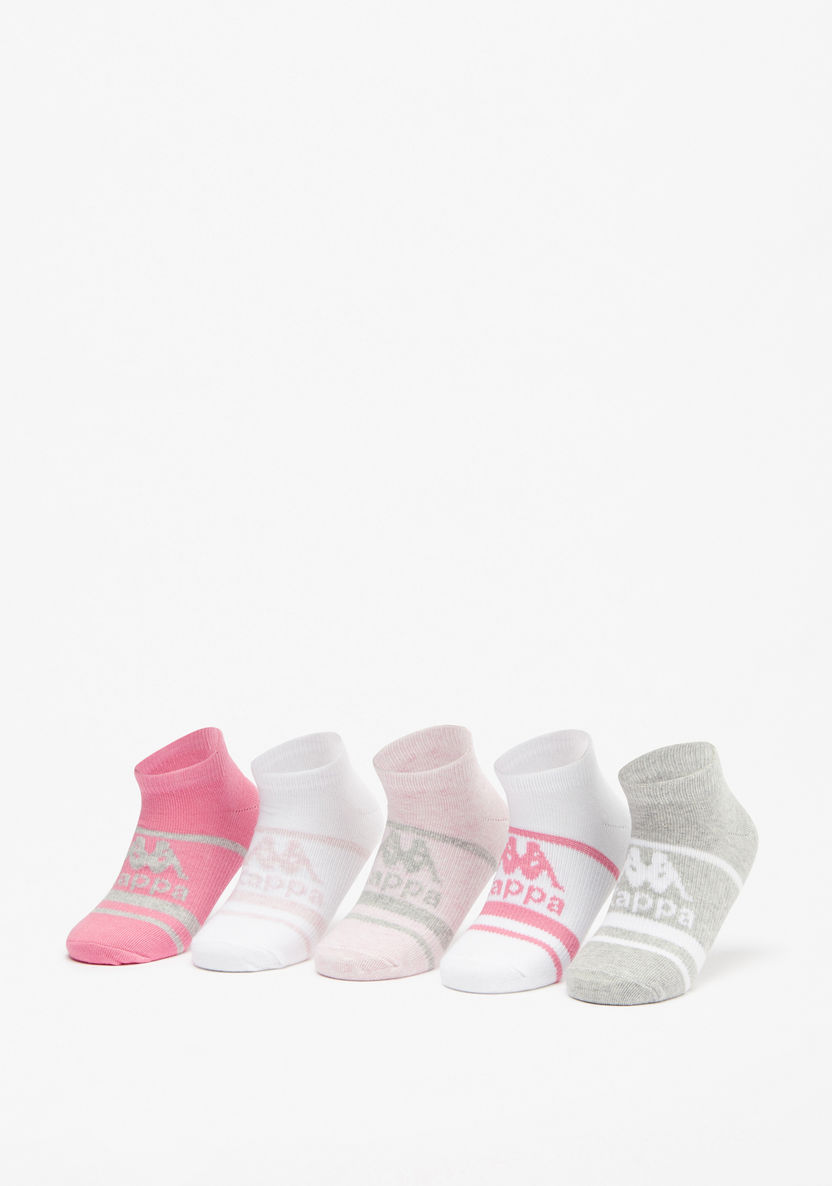Kappa Logo Print Ankle Length Sports Socks - Set of 5-Girl%27s Socks & Tights-image-0