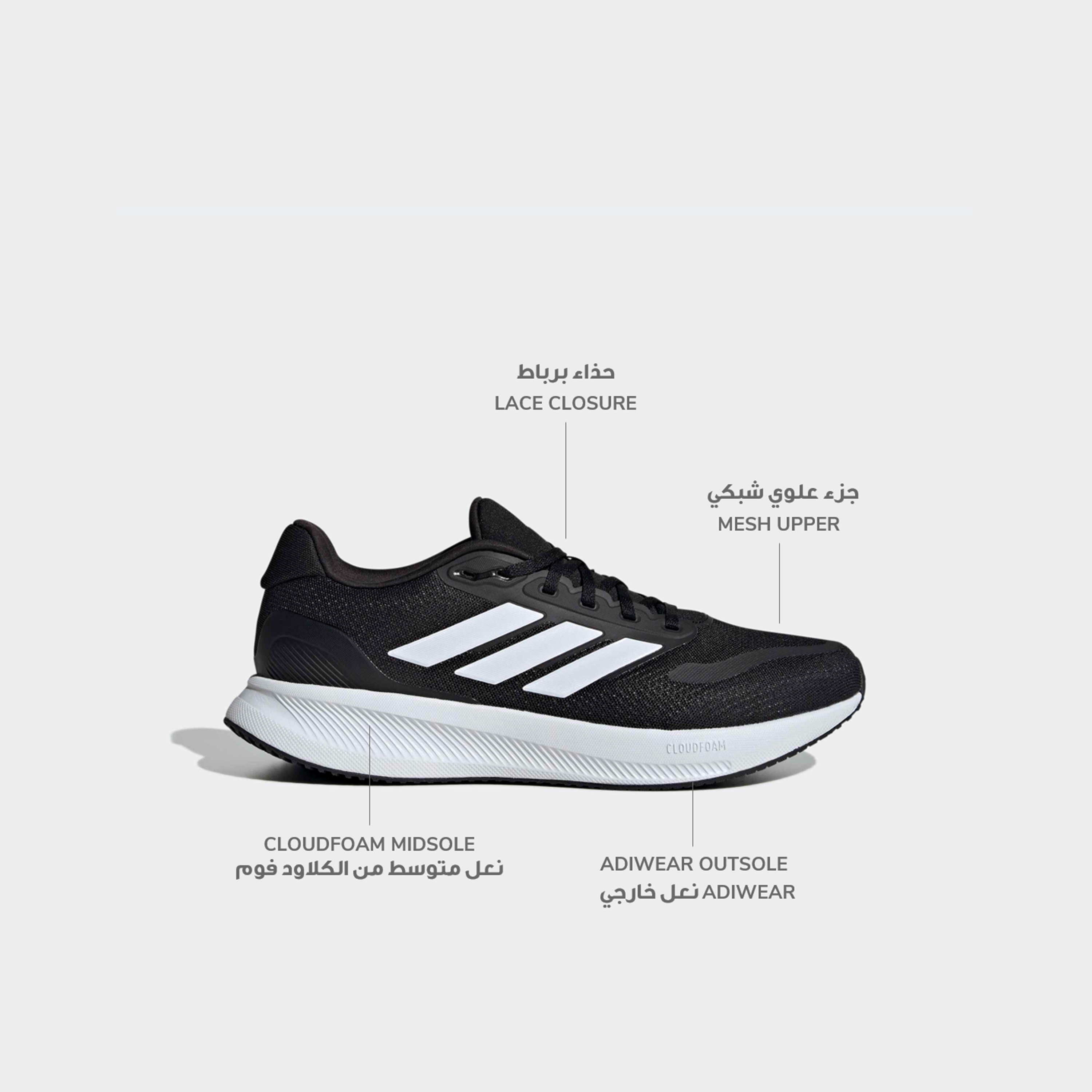 Adidas Men Runfalcon 5 Wide Lace-Up Running Shoes-sports-men-shoes-image-2