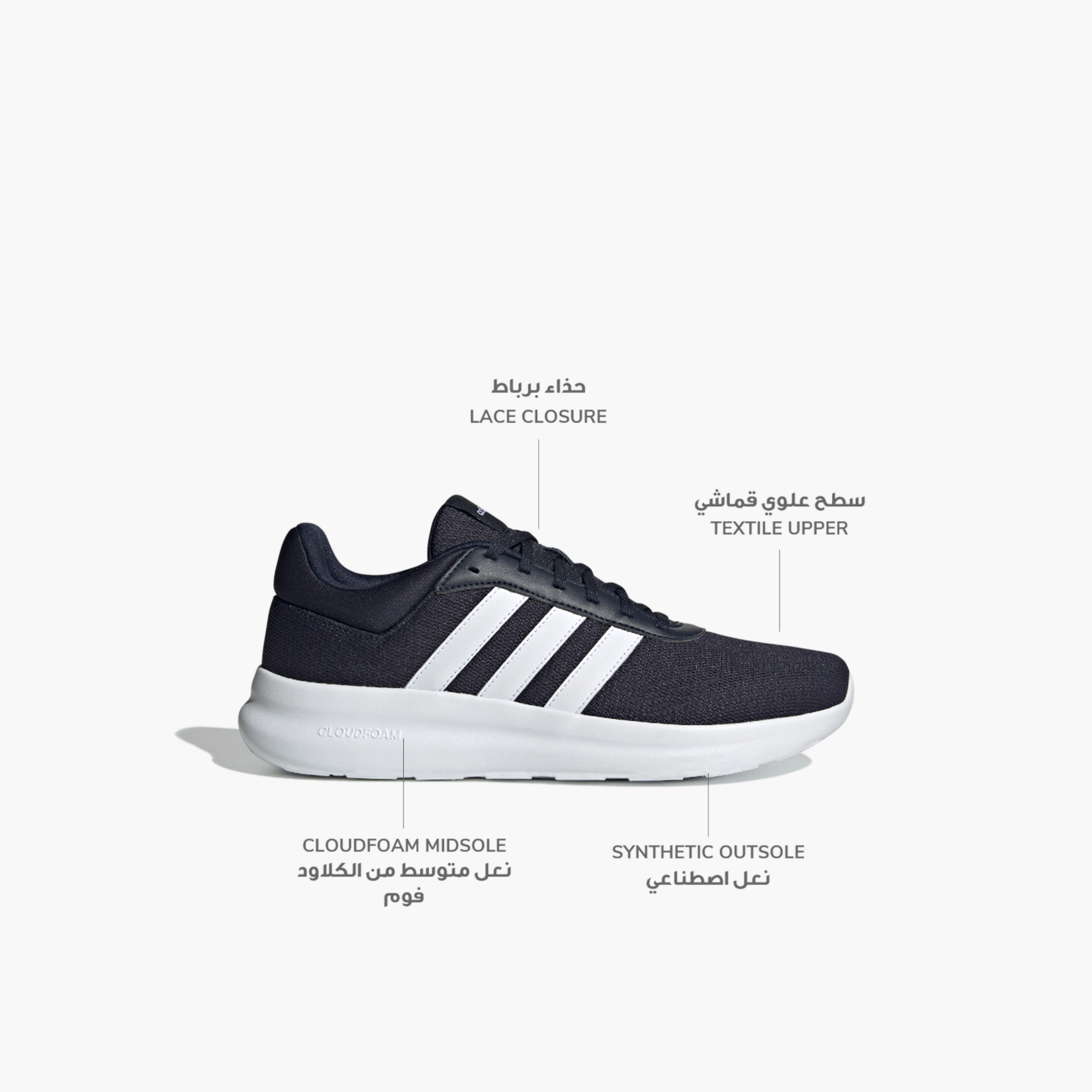 Adidas Men Lite Racer 4.0 Lace-Up Sneakers-sports-men-shoes-image-2