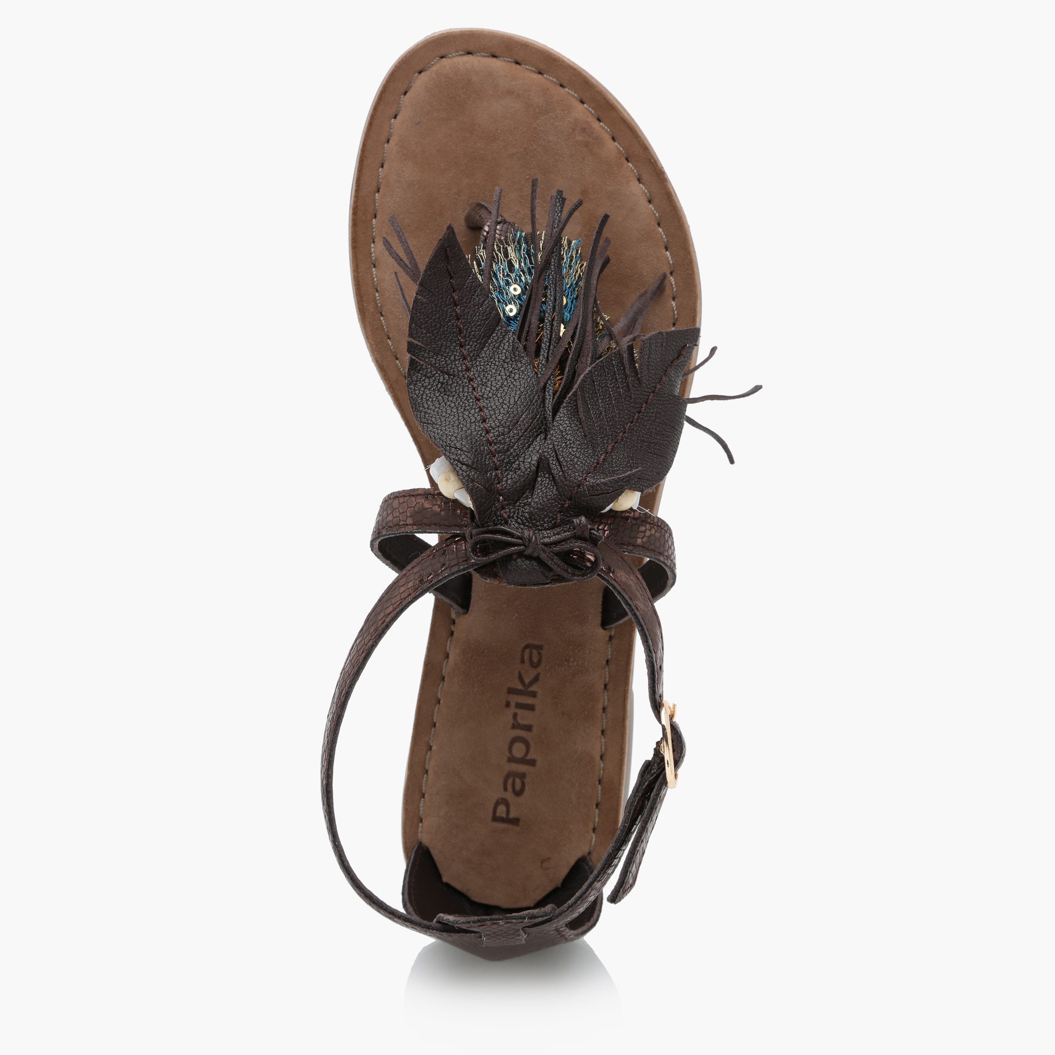 Paprika Embellished Sandals with Buckle Closure-men-shoes-shoecare-image-3