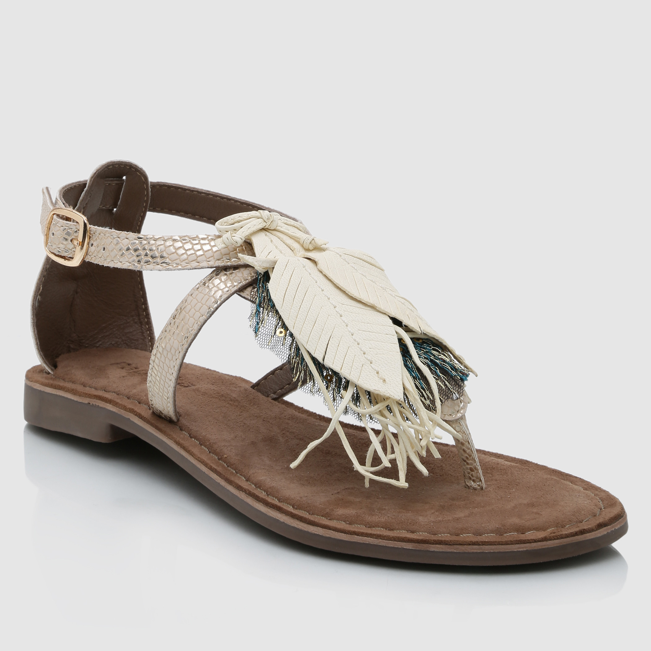 Paprika Embellished Sandals with Buckle Closure-men-shoes-shoecare-image-6