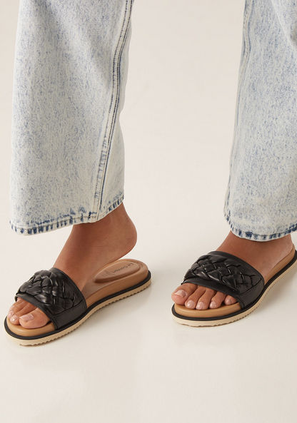 Le Confort Braided Slip-On Slide Sandals-Women%27s Flat Sandals-image-0