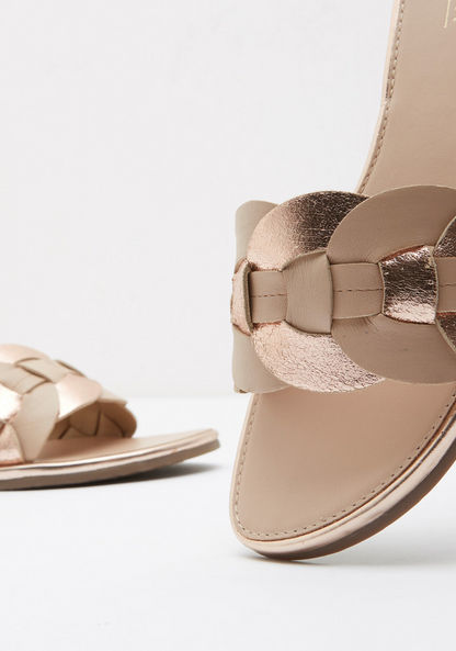 Colourblock Panelled Slide Sandals-Women%27s Flat Sandals-image-4