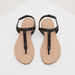 Embellished Thong Sandals with Buckle Closure-Women%27s Flat Sandals-thumbnailMobile-2