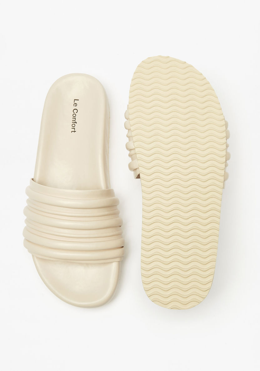 Le Confort Textured Slip-On Slide Sandals-Women%27s Flat Sandals-image-6