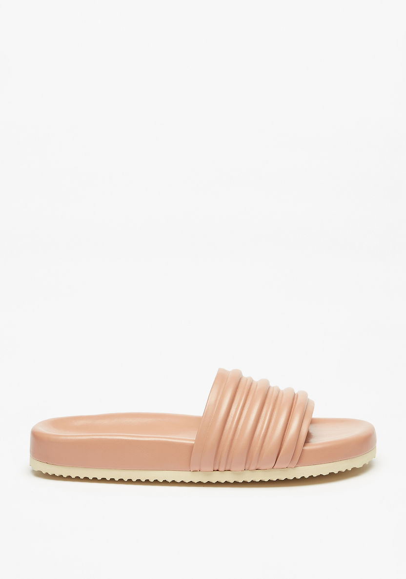 Le Confort Textured Slip-On Slide Sandals-Women%27s Flat Sandals-image-3