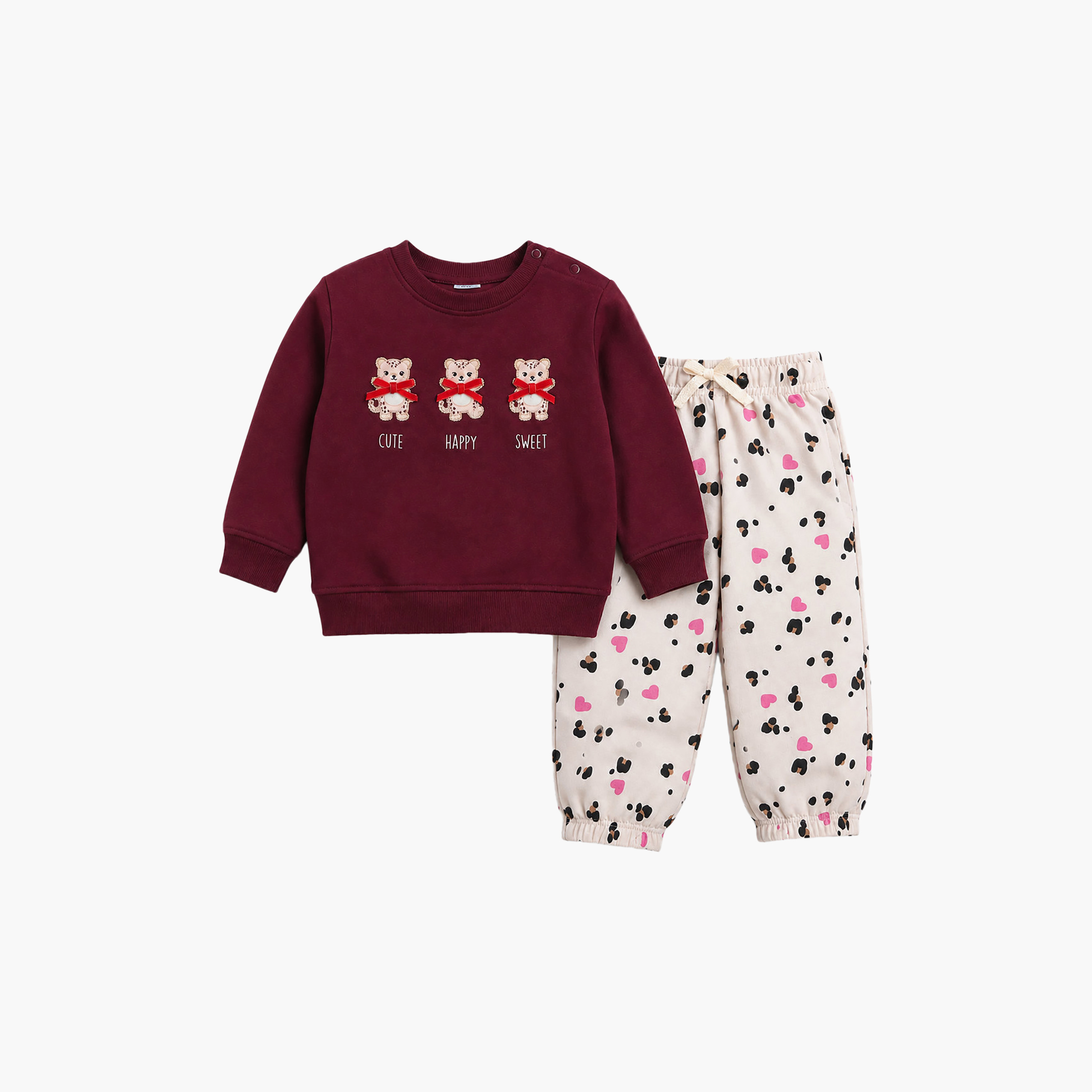 طقم سويت شيرت مع بنطلون جوجر قطعتين من فيكتور آند جين-baby-girls-clothing-setsandcoords-image-4