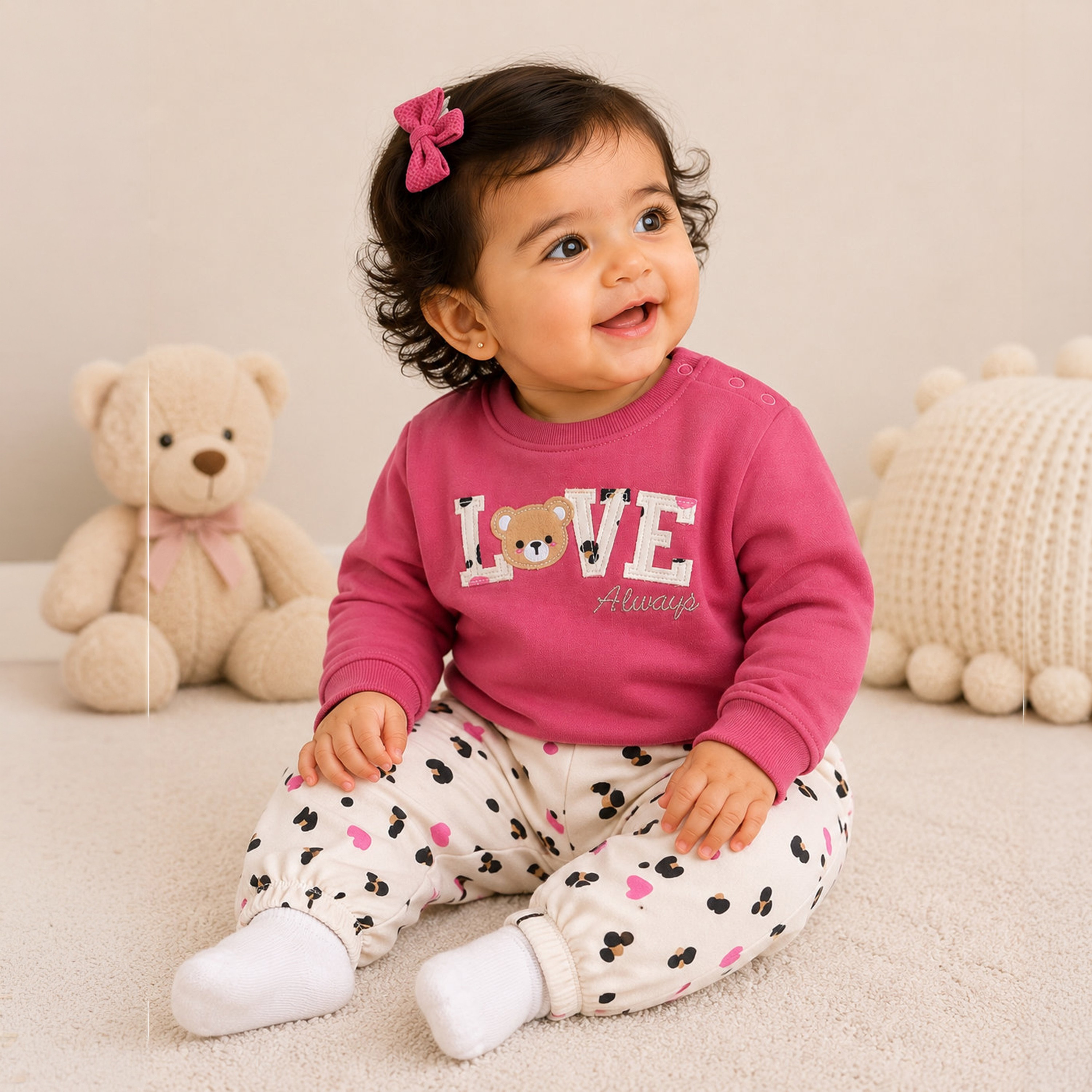 Victor and Jane 2-Piece Long Sleeves Sweatshirt & Printed Joggers-baby-girls-clothing-setsandcoords-image-2