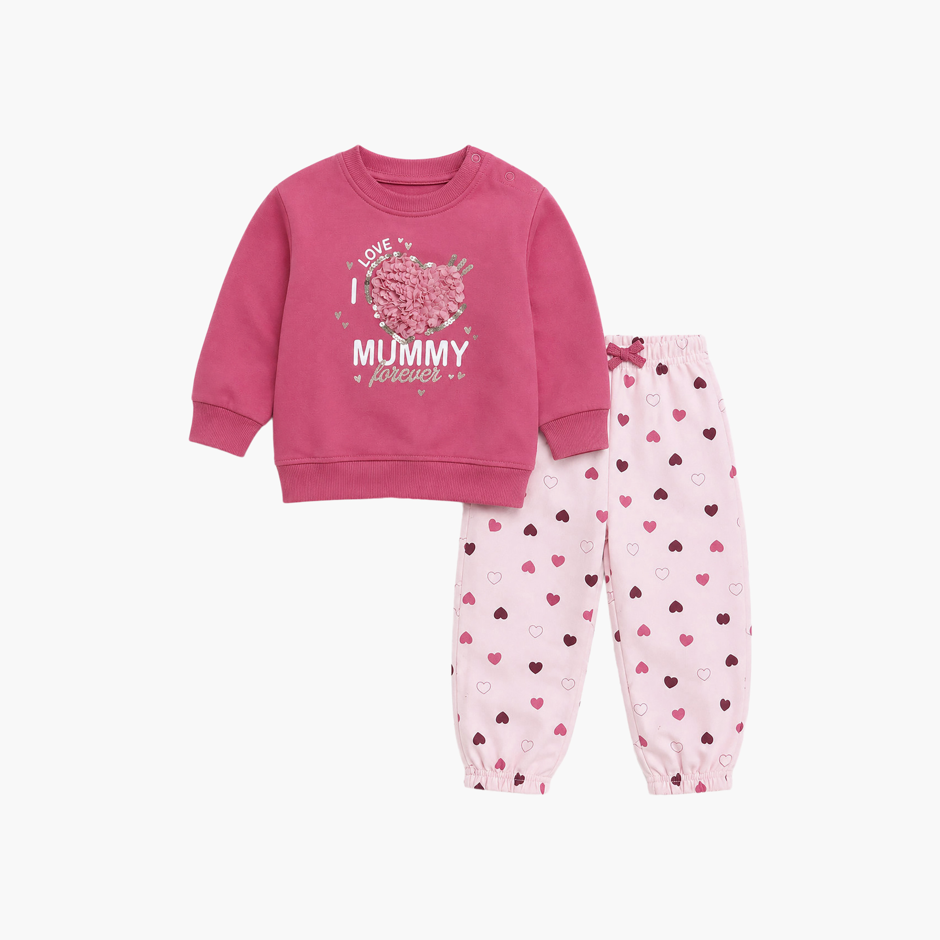 طقم قطعتين سويت شيرت بأكمام طويلة وبنطال رياضي (جوغر) مطبوع من فيكتور أند جين-baby-girls-clothing-setsandcoords-image-3