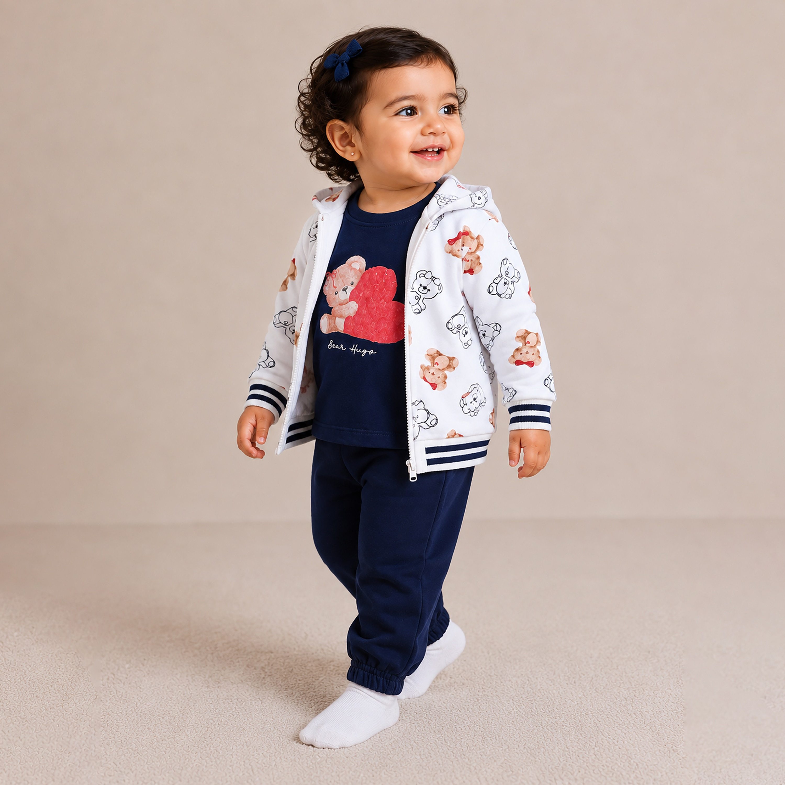 Victor and Jane 3-Piece Printed Zip Hoodie with Top & Joggers Pants Set-baby-girls-clothing-setsandcoords-image-2