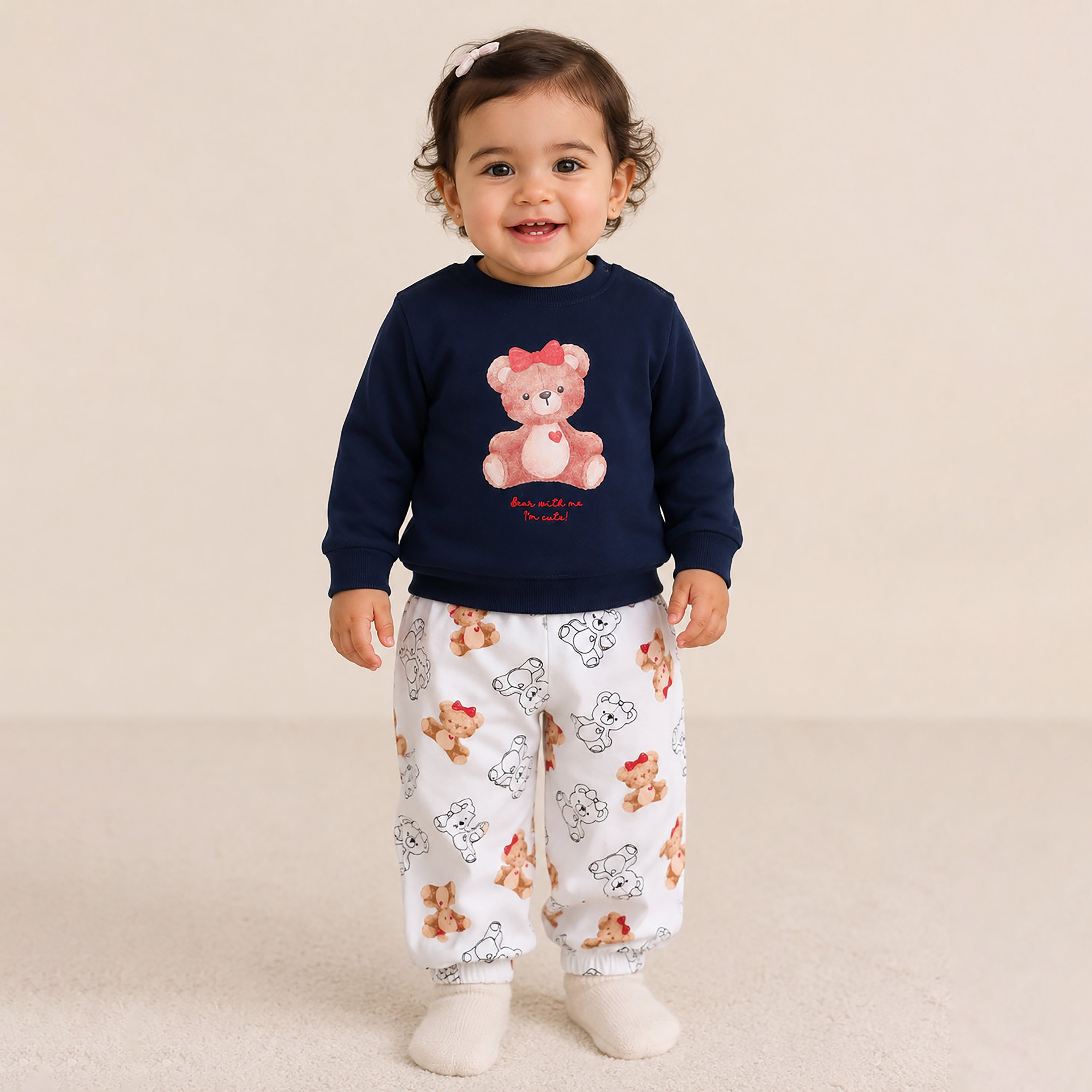 Victor and Jane 2-Piece Long Sleeves Sweatshirt & Printed Joggers-baby-girls-clothing-setsandcoords-image-1