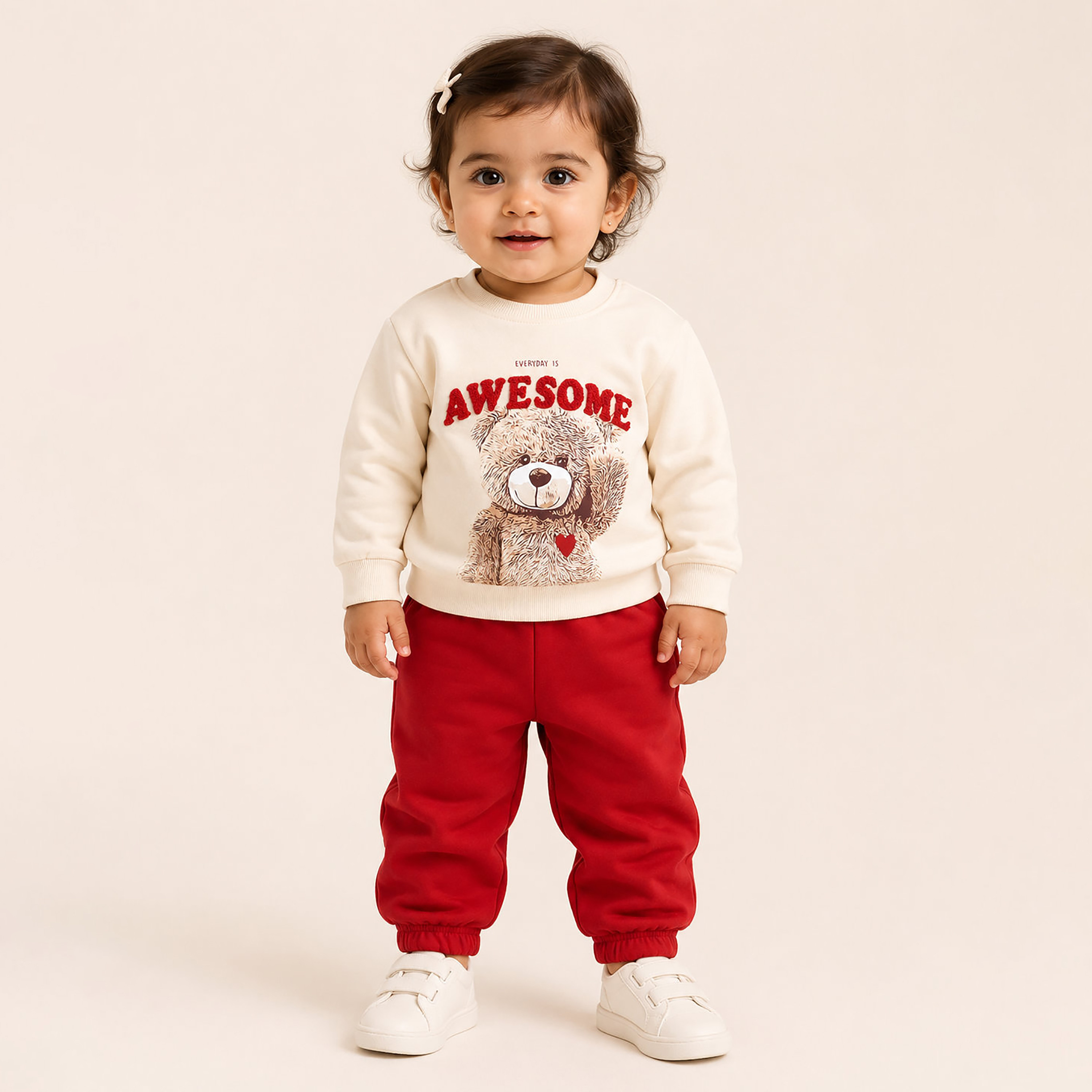 طقم قطعتين سويت شيرت بأكمام طويلة وبنطال رياضي (جوغر) من فيكتور أند جين-baby-girls-clothing-setsandcoords-image-1