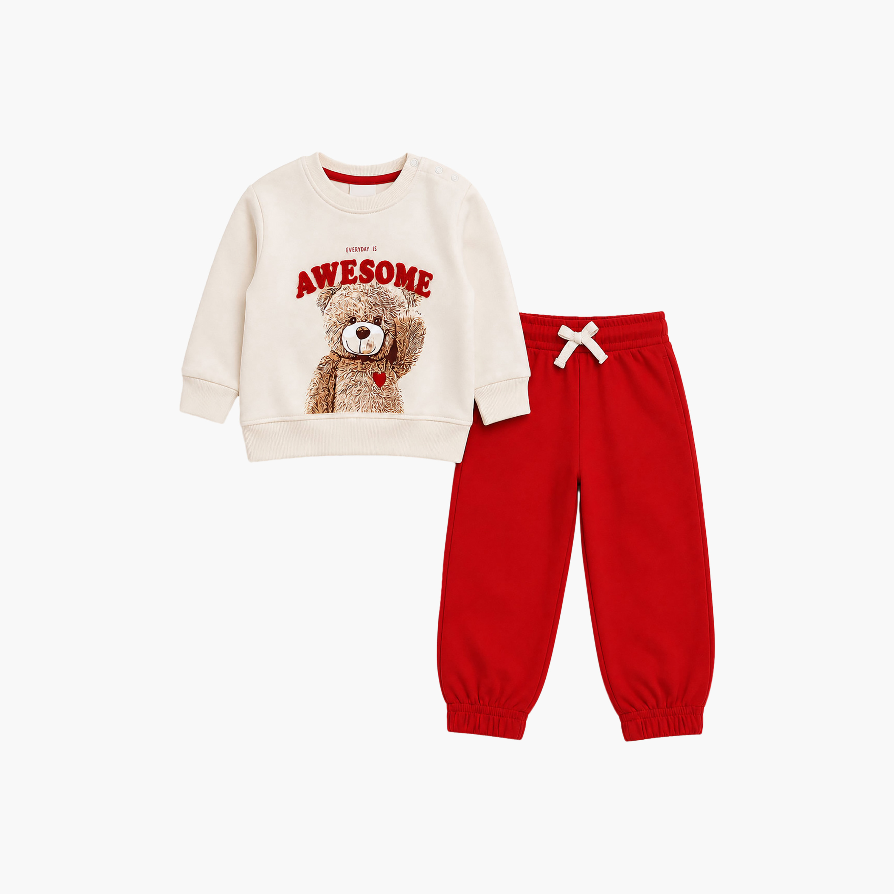 طقم قطعتين سويت شيرت بأكمام طويلة وبنطال رياضي (جوغر) من فيكتور أند جين-baby-girls-clothing-setsandcoords-image-3