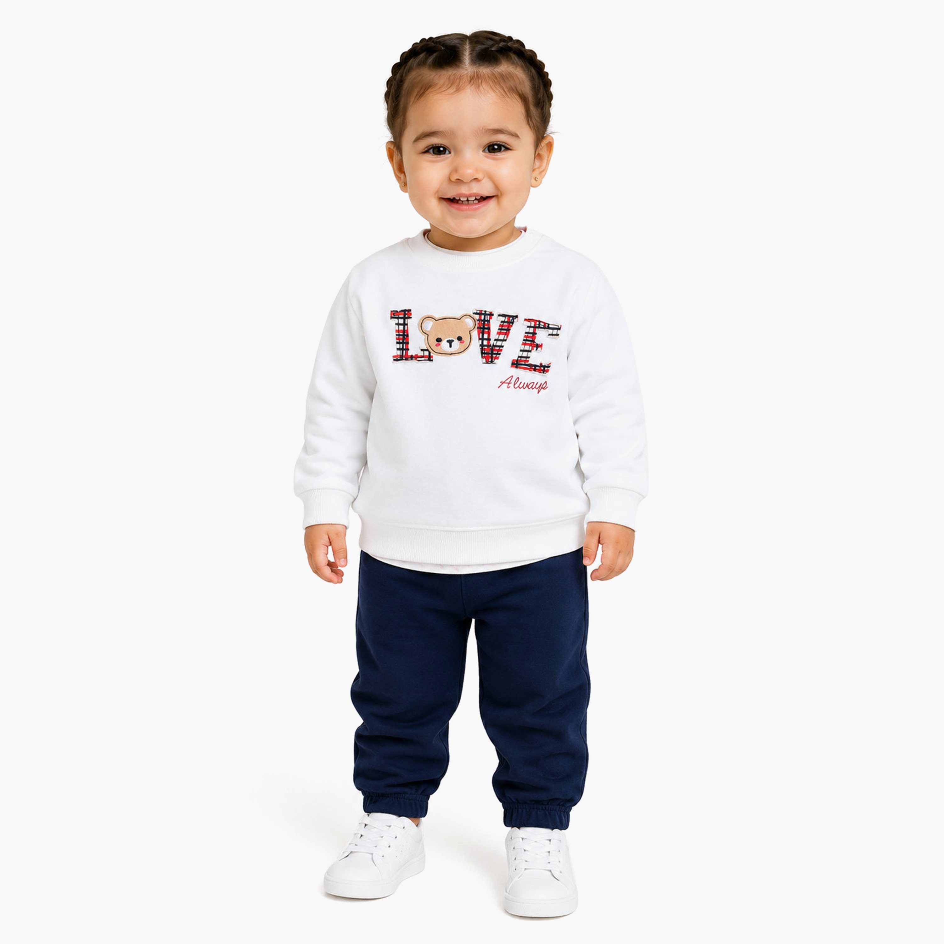 طقم قطعتين سويت شيرت بأكمام طويلة وبنطال رياضي (جوغر) من فيكتور أند جين-baby-girls-clothing-setsandcoords-image-1