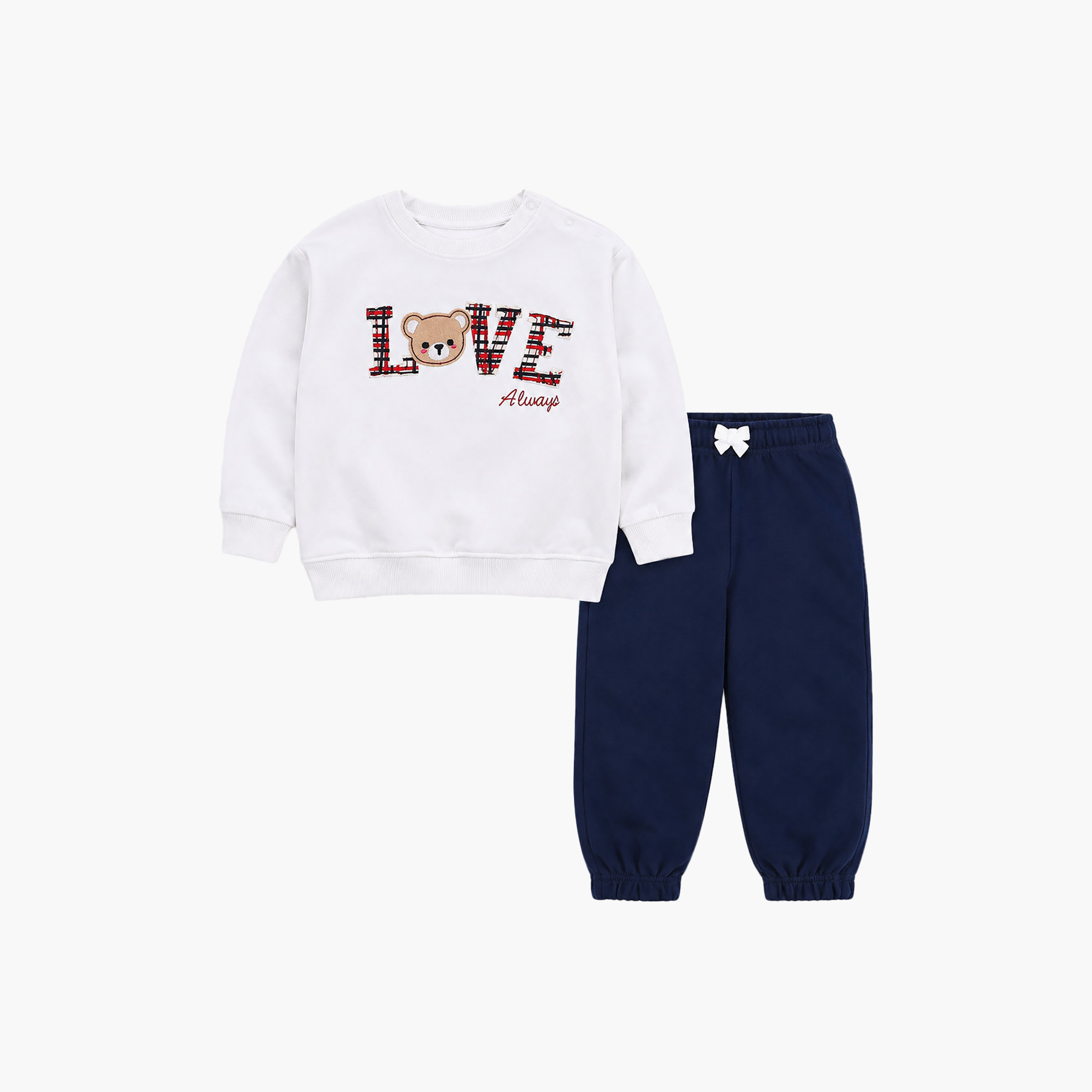 طقم قطعتين سويت شيرت بأكمام طويلة وبنطال رياضي (جوغر) من فيكتور أند جين-baby-girls-clothing-setsandcoords-image-3