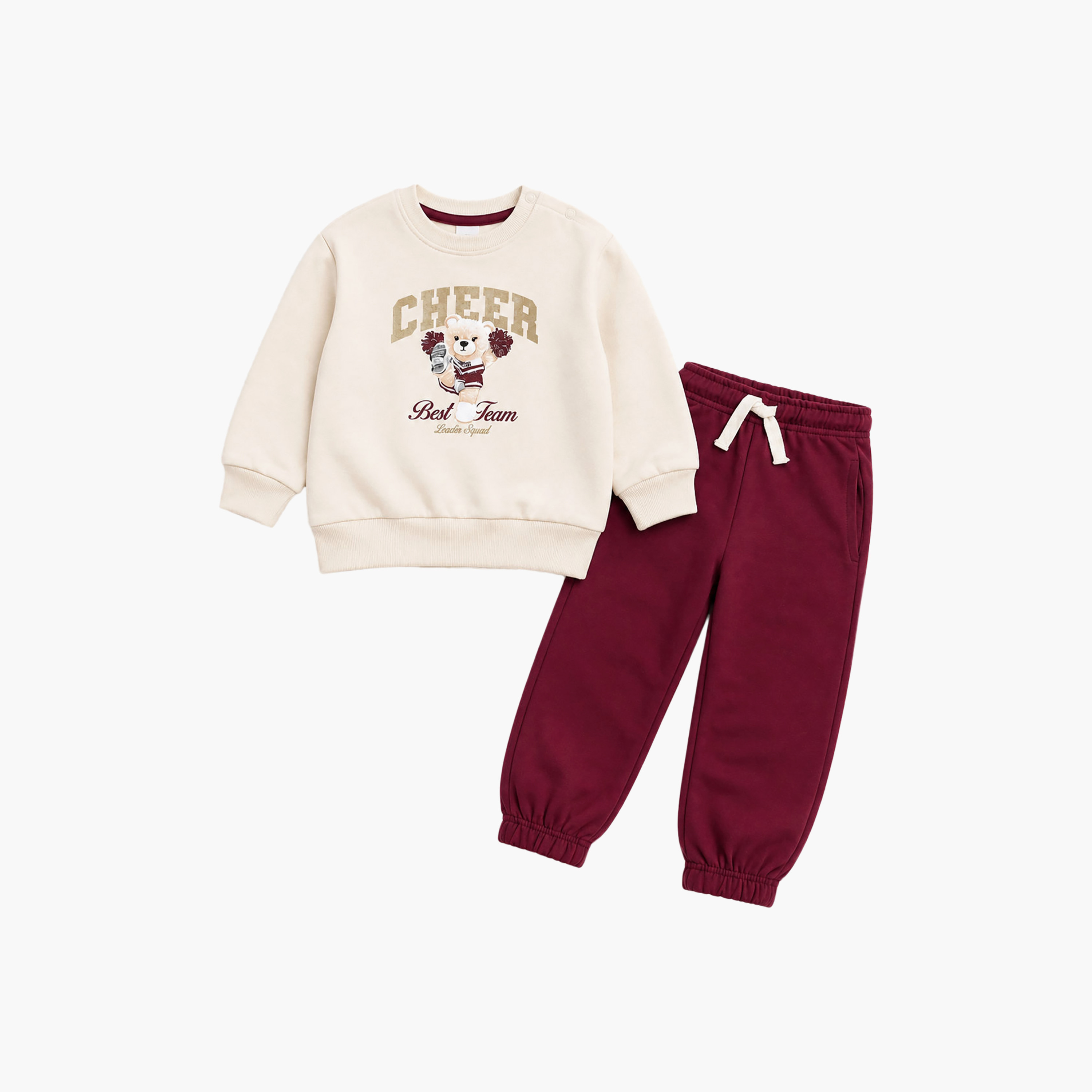طقم قطعتين سويت شيرت بأكمام طويلة وبنطال رياضي (جوغر) من فيكتور أند جين-baby-girls-clothing-setsandcoords-image-3