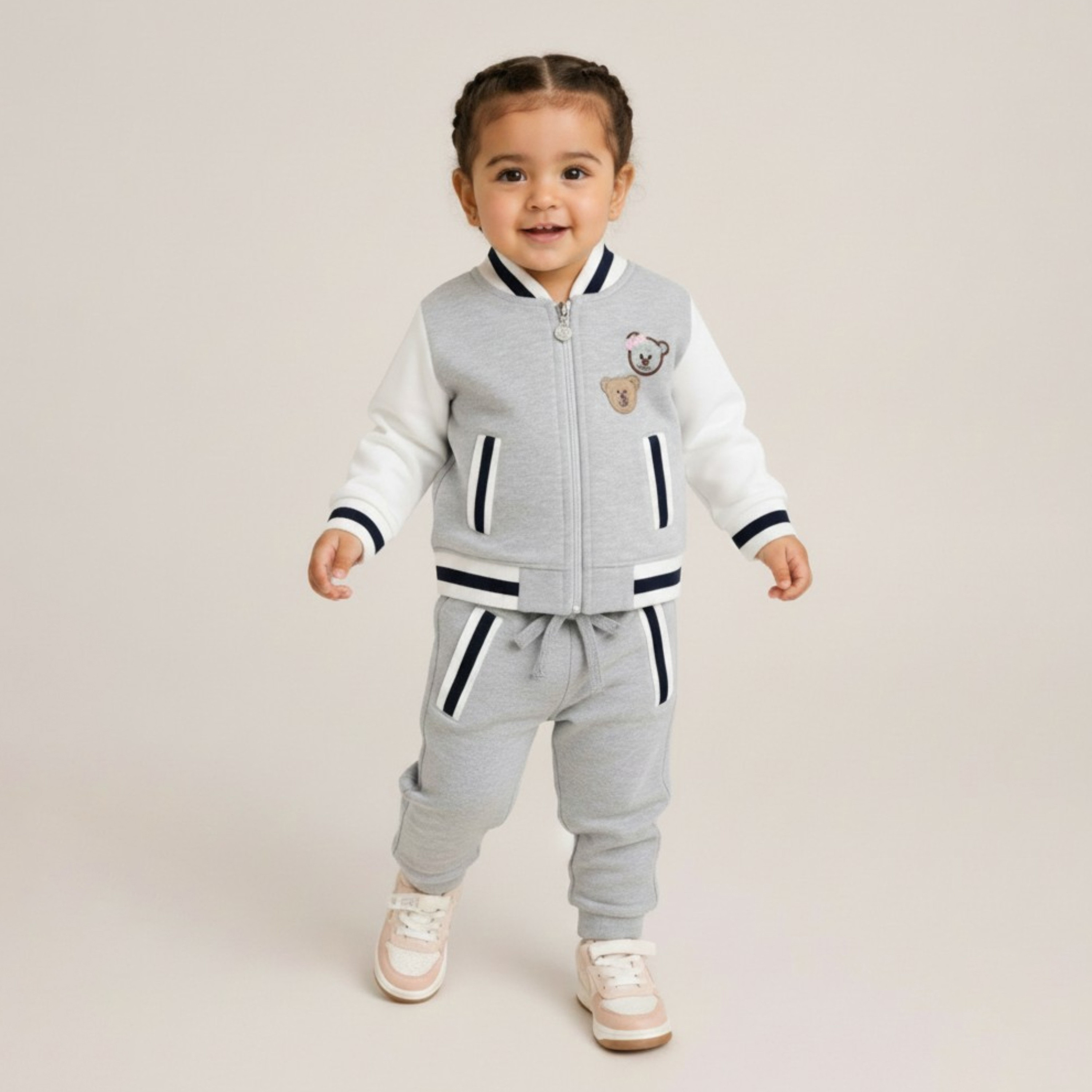 Victor and Jane Embroidered Long Sleeves Zipped Jacket & Joggers Set-baby-girls-clothing-setsandcoords-image-1