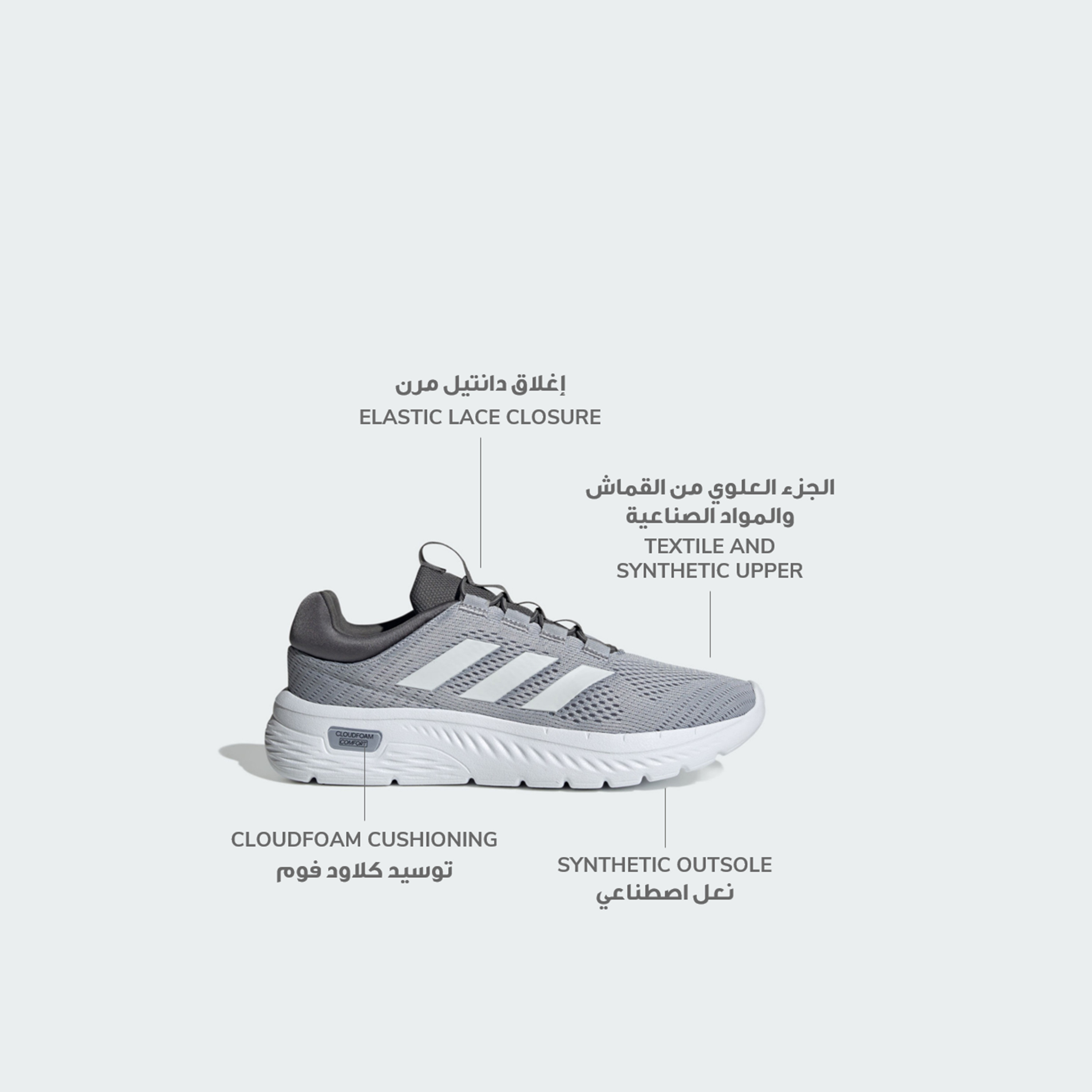 أديداس - حذاء رياضي رجالي كلاود فوم كومفي EL برباط منخفض الكاحل IH6021 | OE-sports-men-shoes-image-2