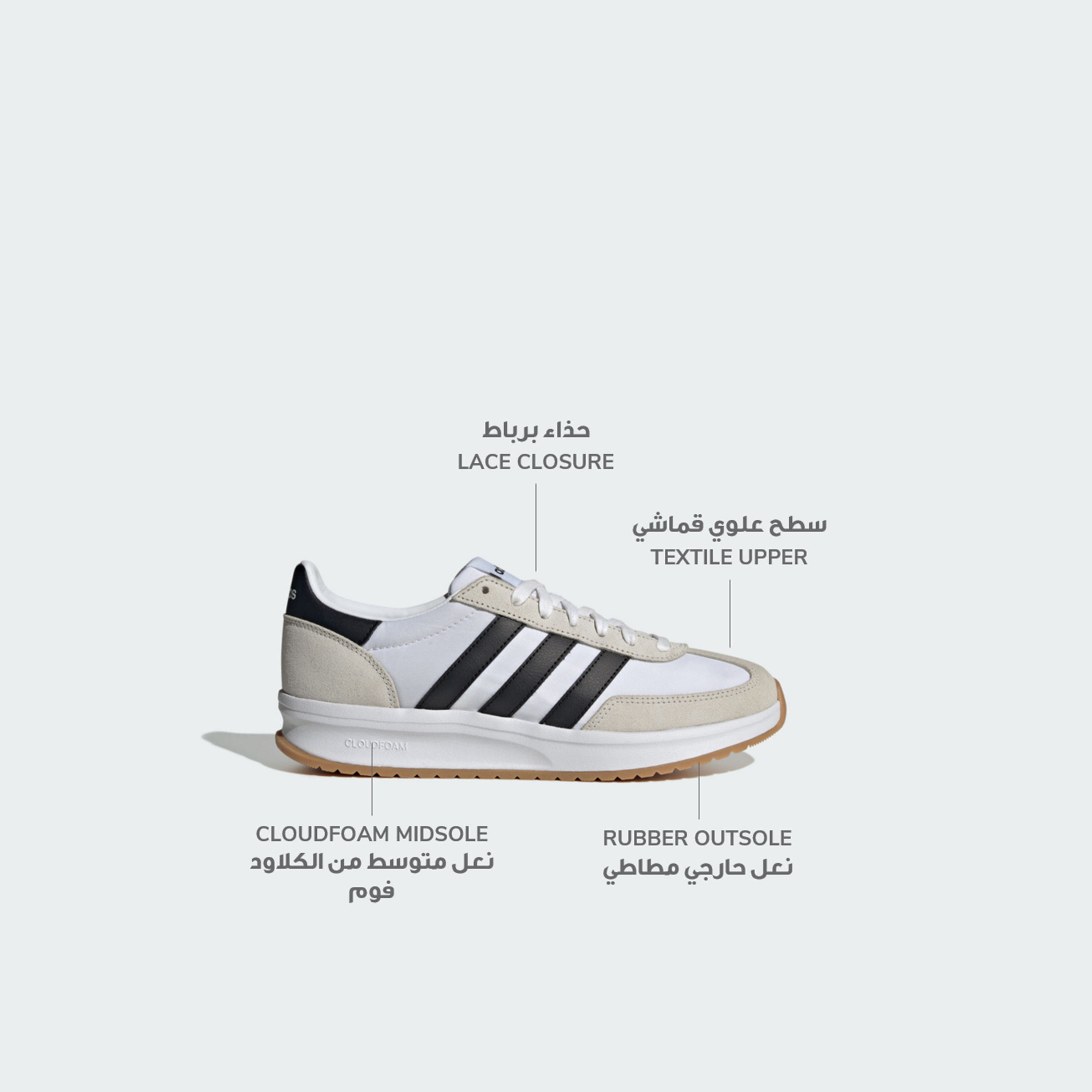 adidas Men's Run 70S 2.0 Lace-Up Low Ankle Sneakers | OE-sports-men-shoes-image-2
