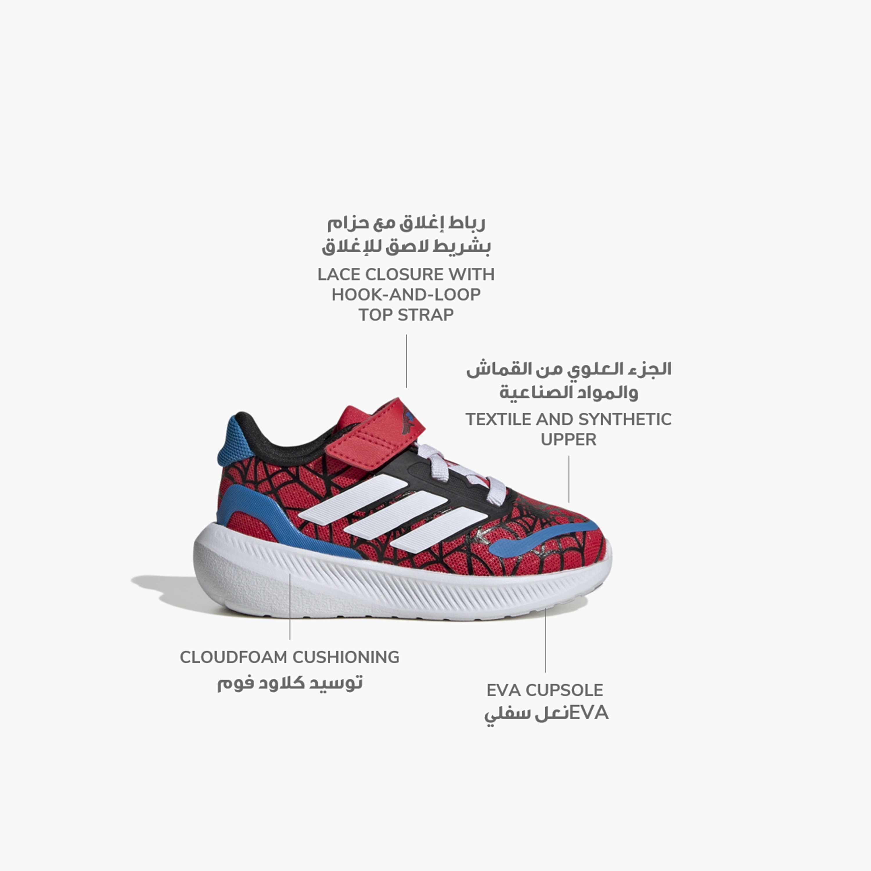 adidas Baby adidas x Marvel Spider-Man Runfalcon 3.0 Shoes IH8758 | OE-sports-boys-shoes-image-2