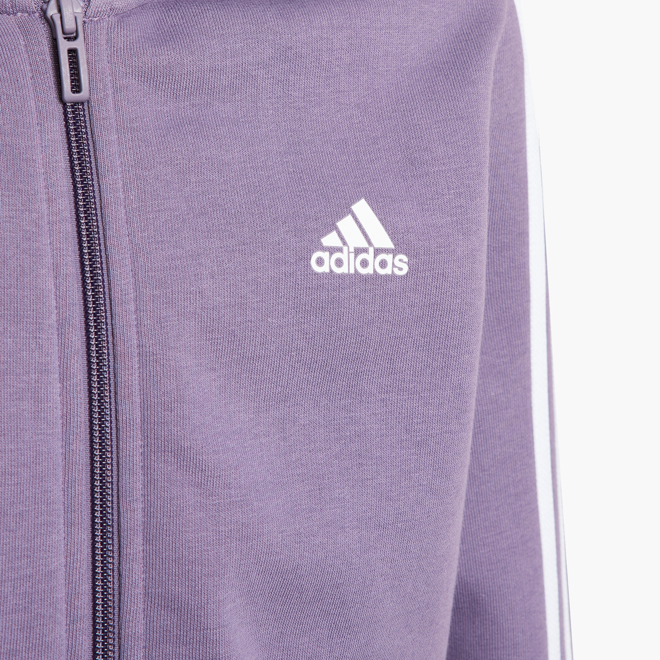 adidas Logo Print Zip Through Hoodie with Kangaroo Pocket-girls-clothing-sweatshirts-image-4