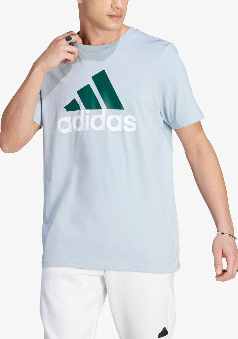 Adidas Logo Print T-shirt with Crew Neck and Short Sleeves-T Shirts & Vests-image-1