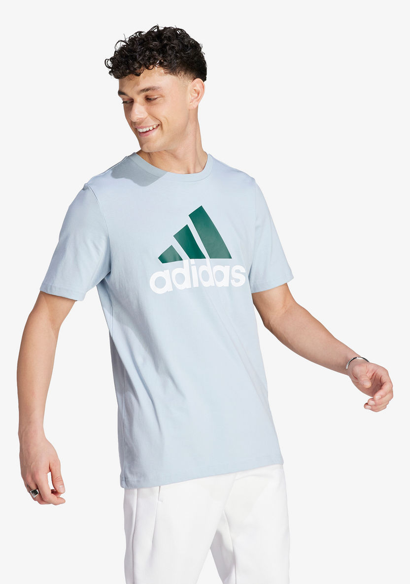 Adidas Logo Print T-shirt with Crew Neck and Short Sleeves-T Shirts & Vests-image-3
