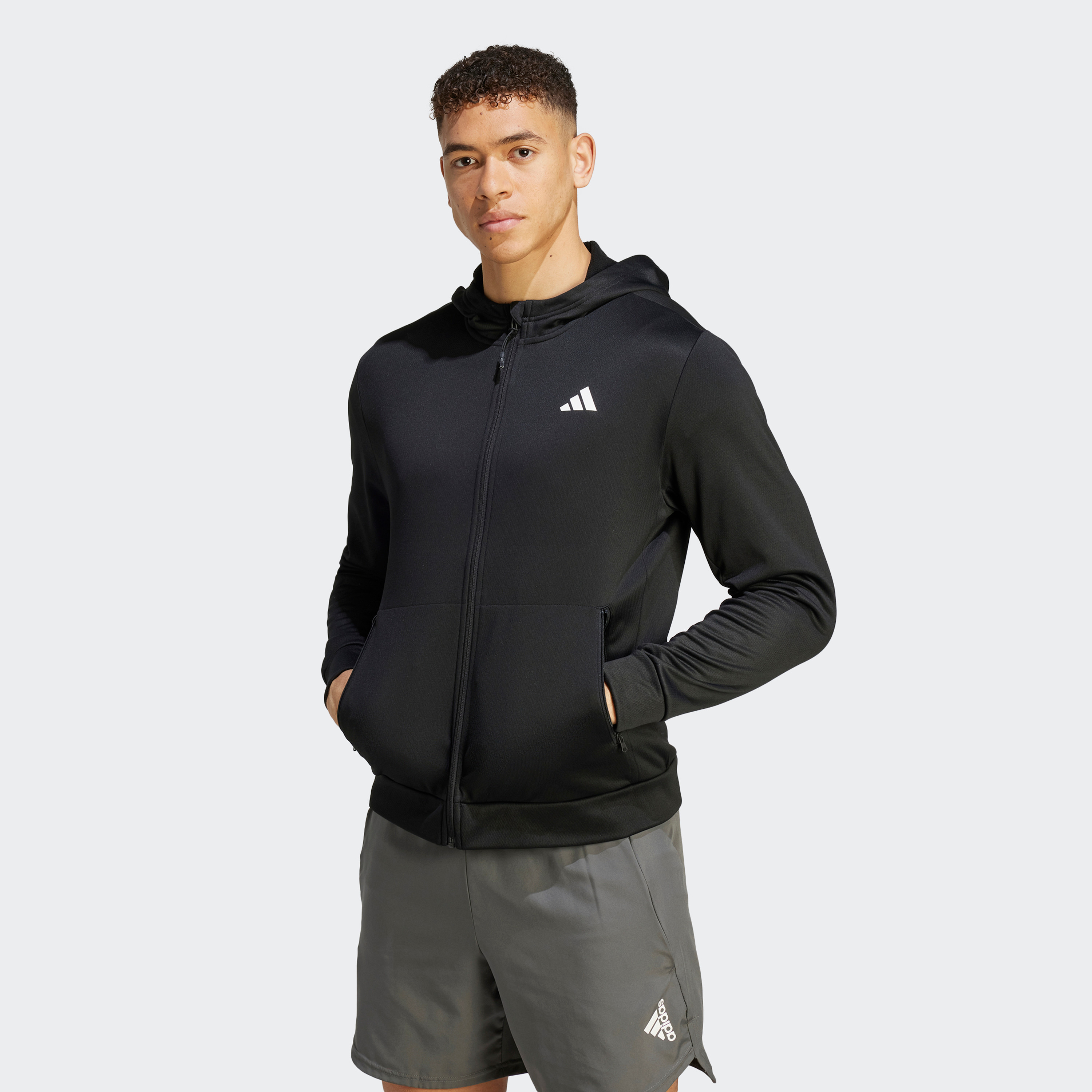 Adidas Men Train Essentials Seasonal Full-Zip Hoodie | OE-men-winterwear-hoodiesandsweatshirts-image-1