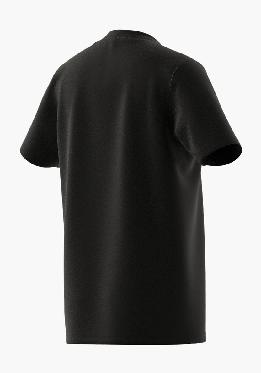 adidas Logo Print Crew Neck T-shirt with Short Sleeves-Tops-image-1