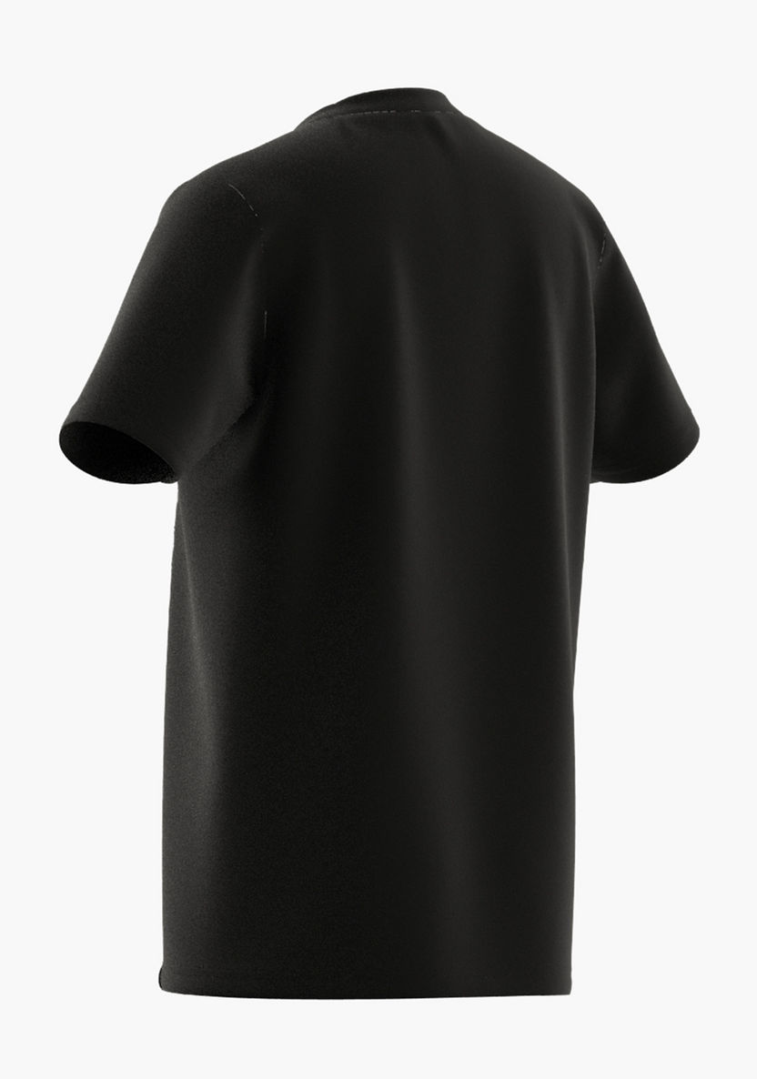 adidas Logo Print Crew Neck T-shirt with Short Sleeves-Tops-image-2