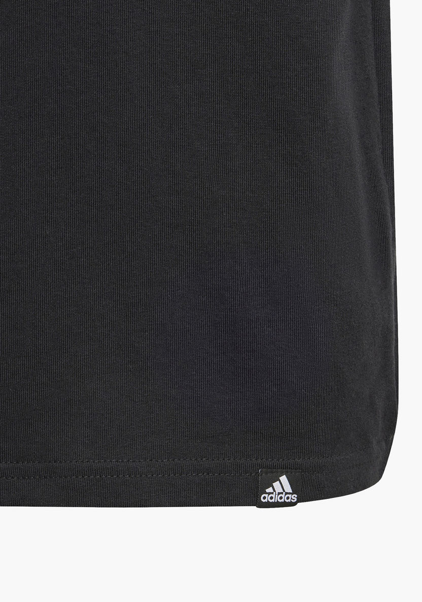 adidas Logo Print Crew Neck T-shirt with Short Sleeves-Tops-image-6