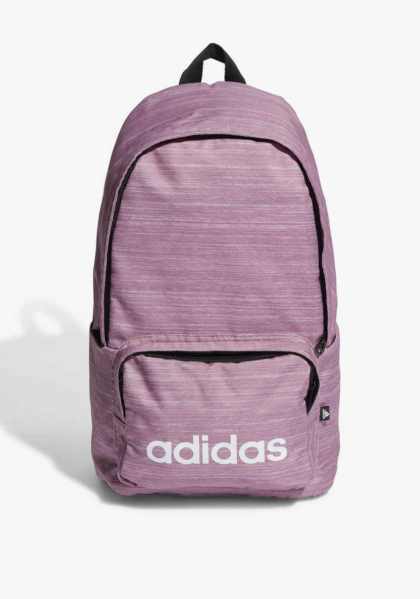 Adidas Logo Print Backpack with Adjustable Shoulder Straps and Zip Closure-Girl%27s Backpacks-image-0
