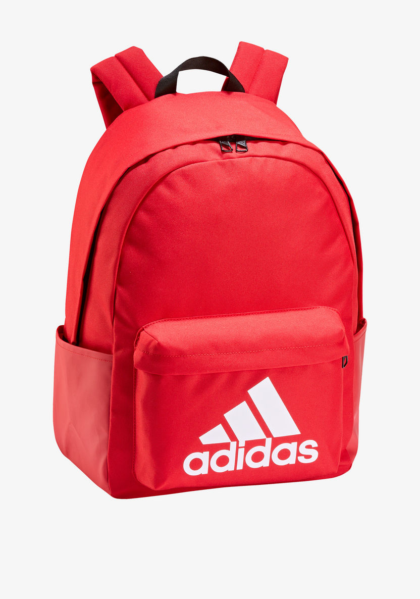 Buy Adidas Logo Print Backpack with Adjustable Shoulder Straps and Zip ...