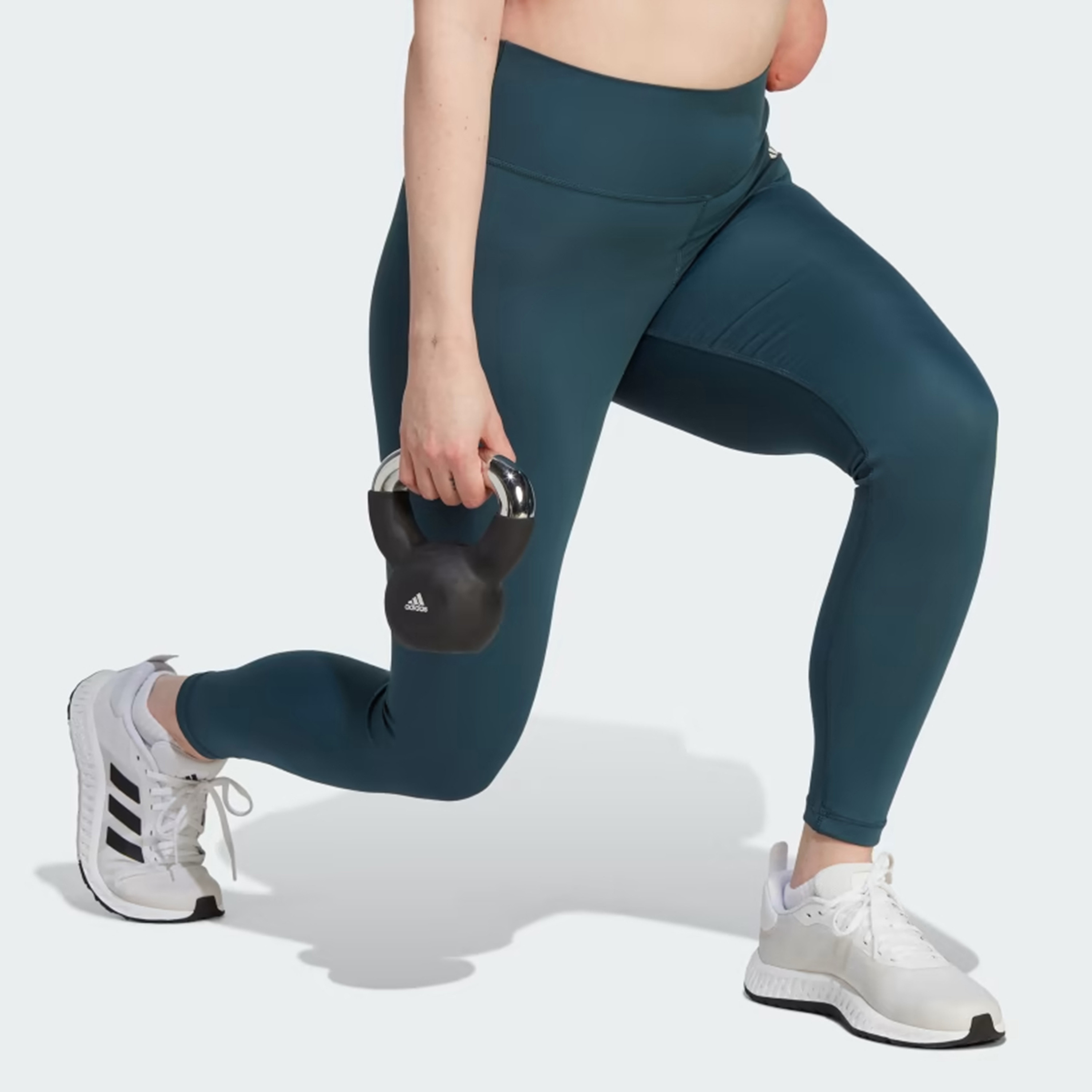 سروال رياضي للتدريب اسنشيالز ضيق للنساء عالي الخصر7\8 من اديداس | او اي-women-clothing-bottoms-leggings-image-3