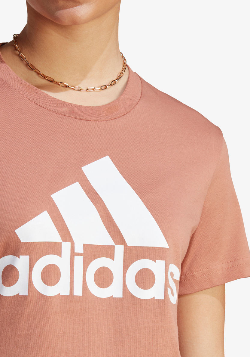 Adidas Logo Print T-shirt with Crew Neck and Short Sleeves-T Shirts & Vests-image-5