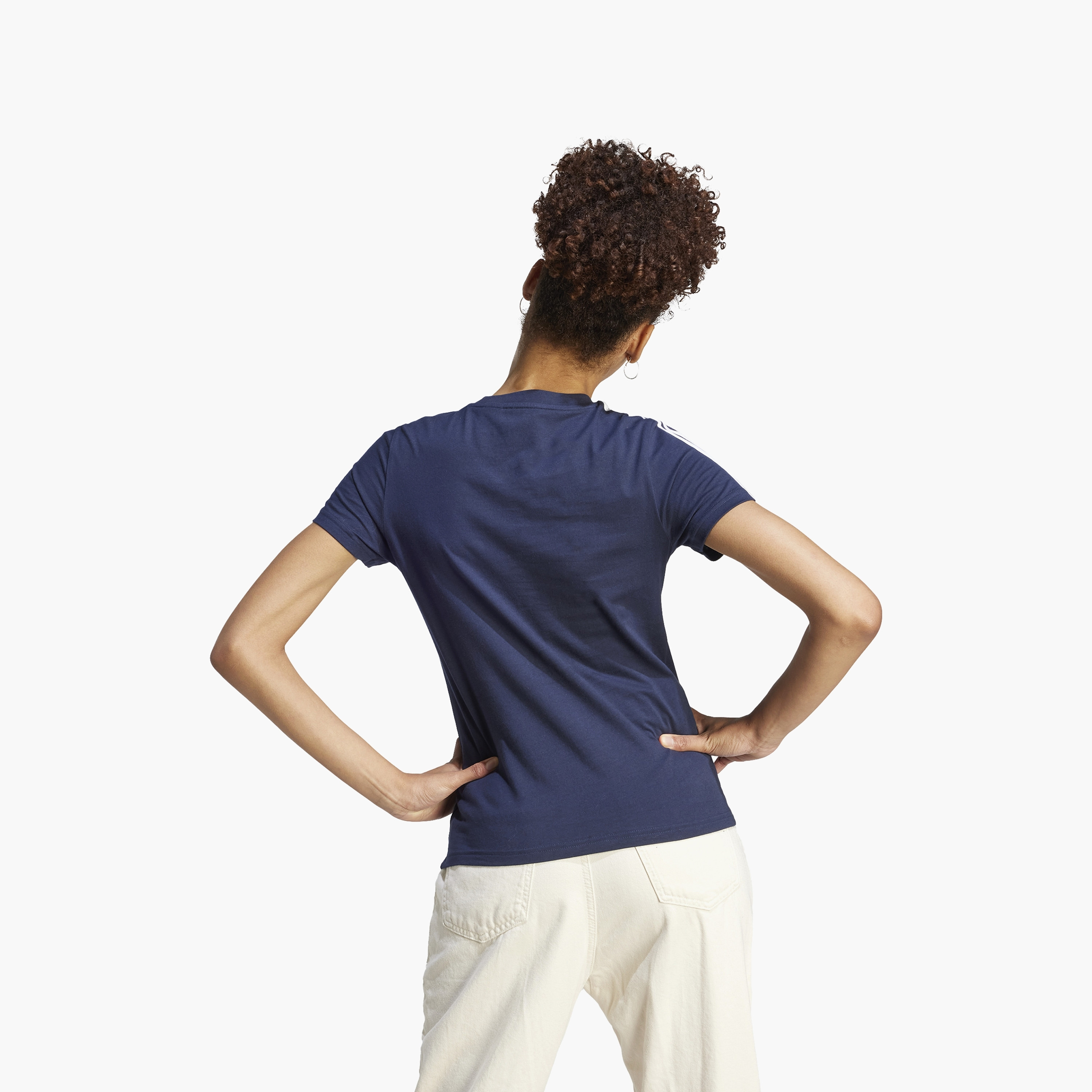 تيشيرت ذو اسينشالز سليم 3-سترايبس للنساء من اديداس IM2791 | OE-women-clothing-tshirts-image-5