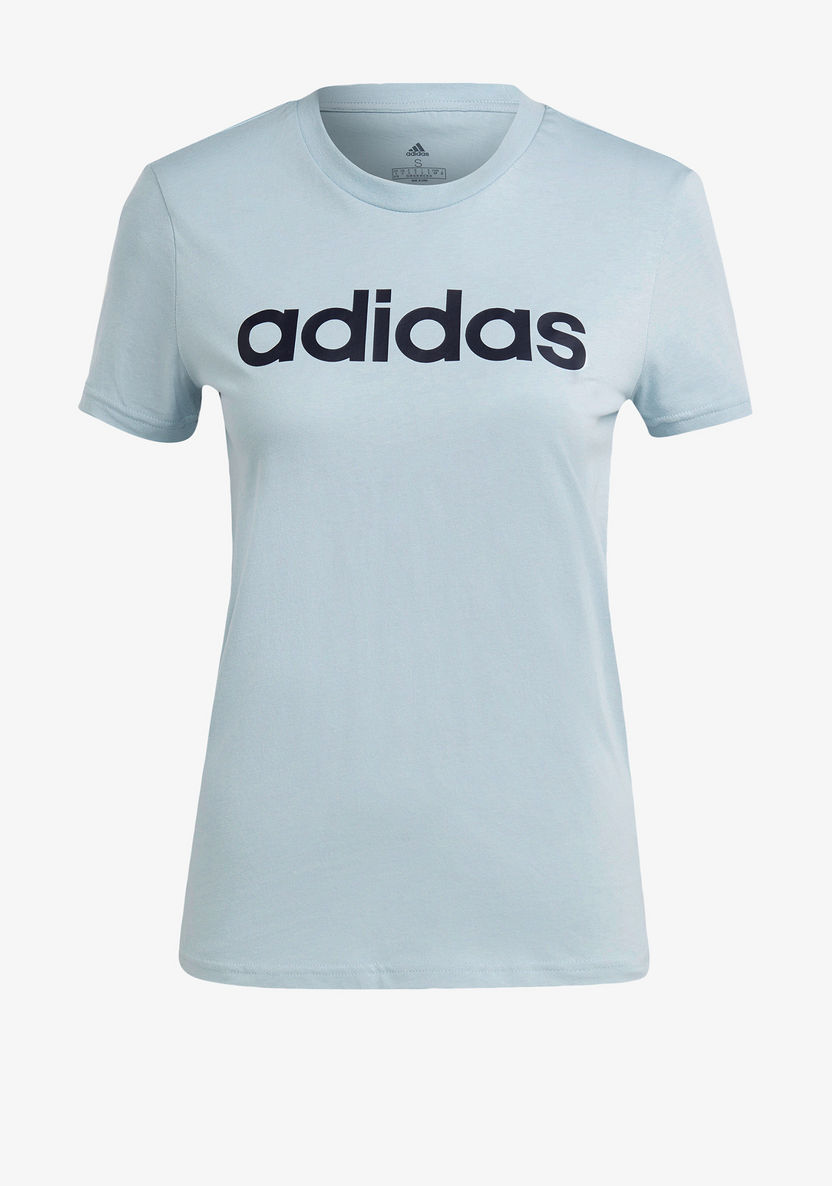 Adidas Logo Print T-shirt with Short Sleeves and Crew Neck-T Shirts & Vests-image-0