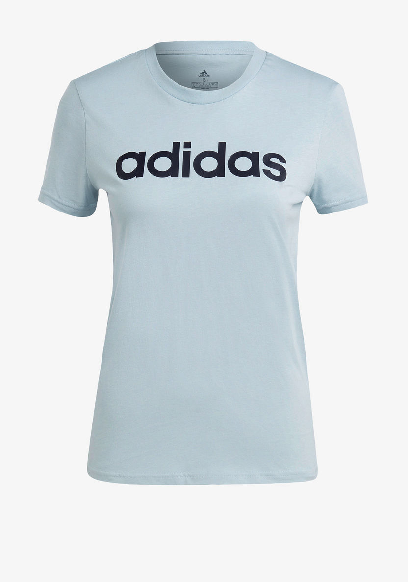 Adidas Logo Print T-shirt with Short Sleeves and Crew Neck-T Shirts & Vests-image-1