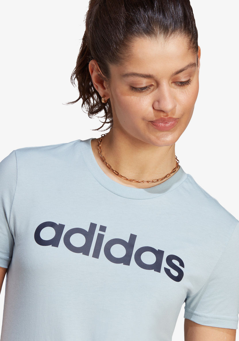 Adidas Logo Print T-shirt with Short Sleeves and Crew Neck-T Shirts & Vests-image-6