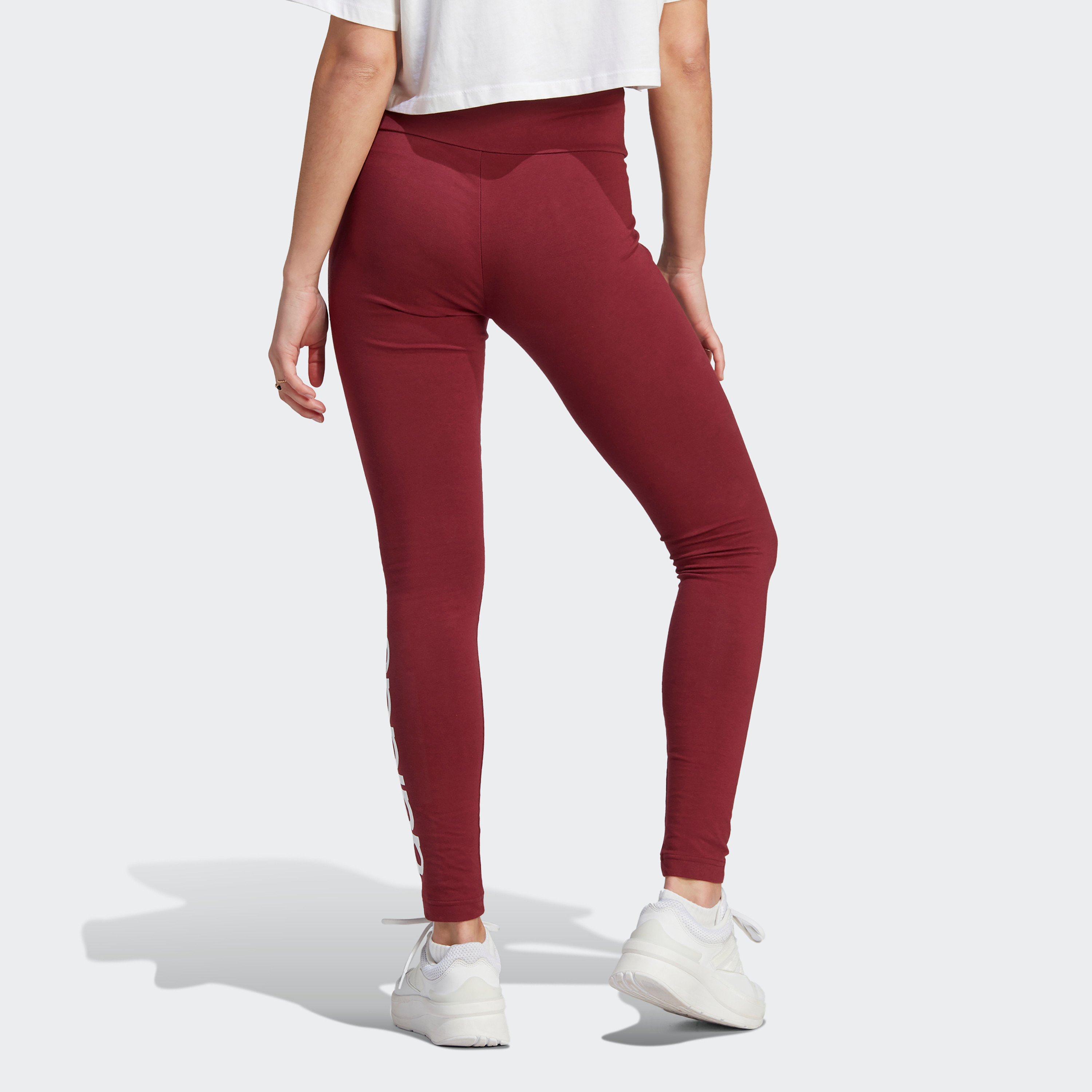بنطلون ضيق للنساء بشعار اسنشيالز عالي الخصر من اديداس| او اي-women-clothing-bottoms-leggings-image-5