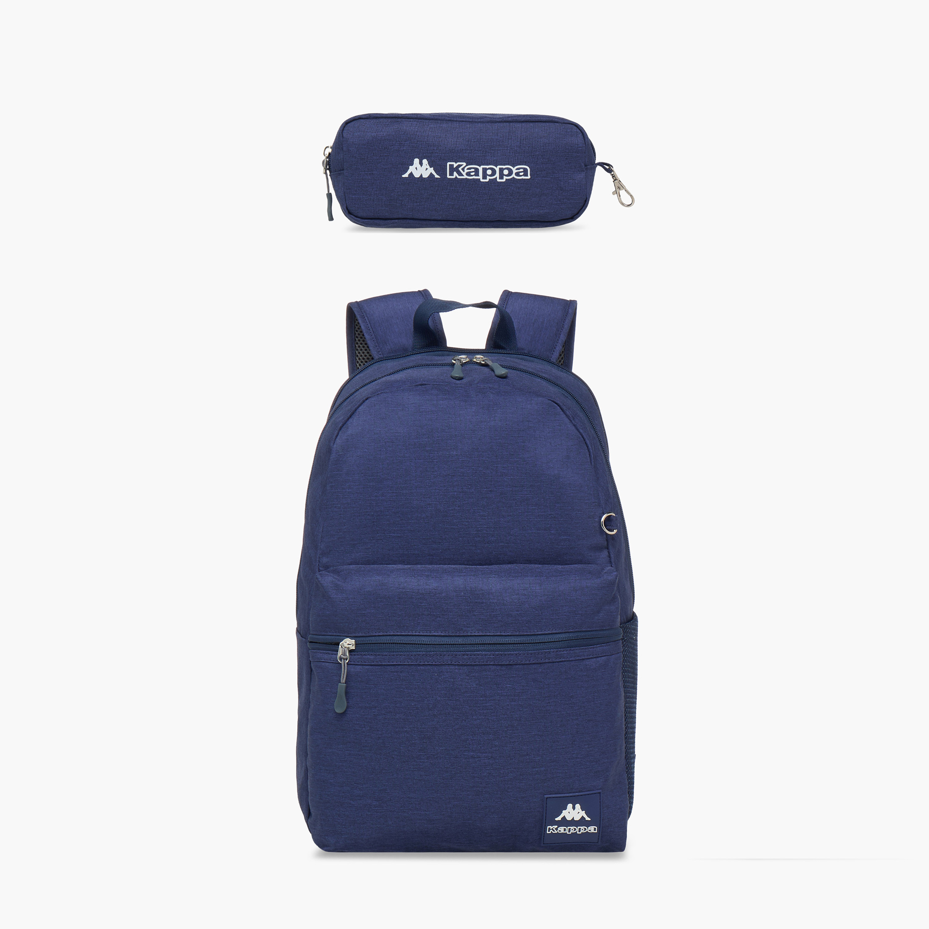 Kappa Logo Print School Backpack with Adjustable Shoulder Straps and Pencil Pouch - 44x13x30 cm-school-bagsandbackpacks-sets-image-1